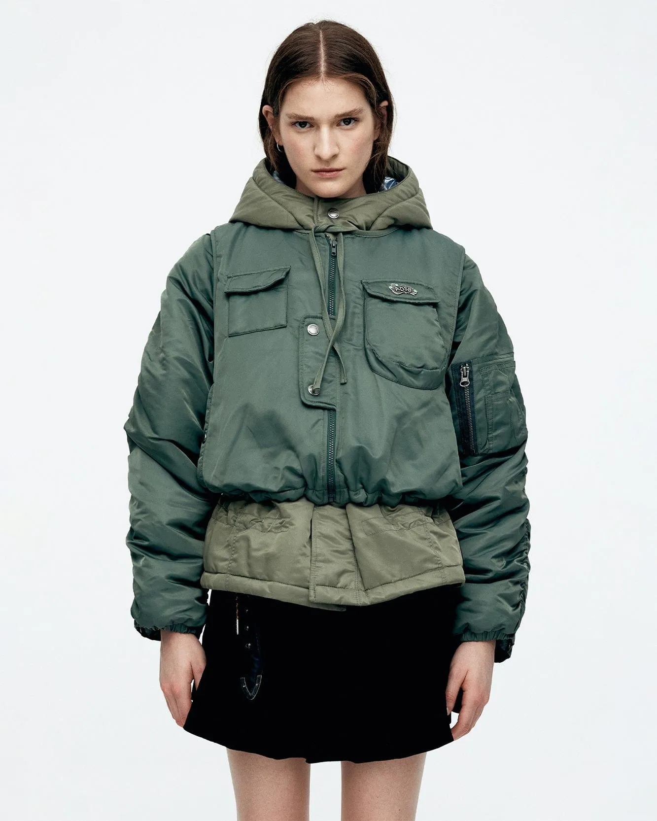 (WOMEN) HAYDEN VEST LAYERED PADDED JACKET awa618w(KHAKI) sold by Andersson Bell