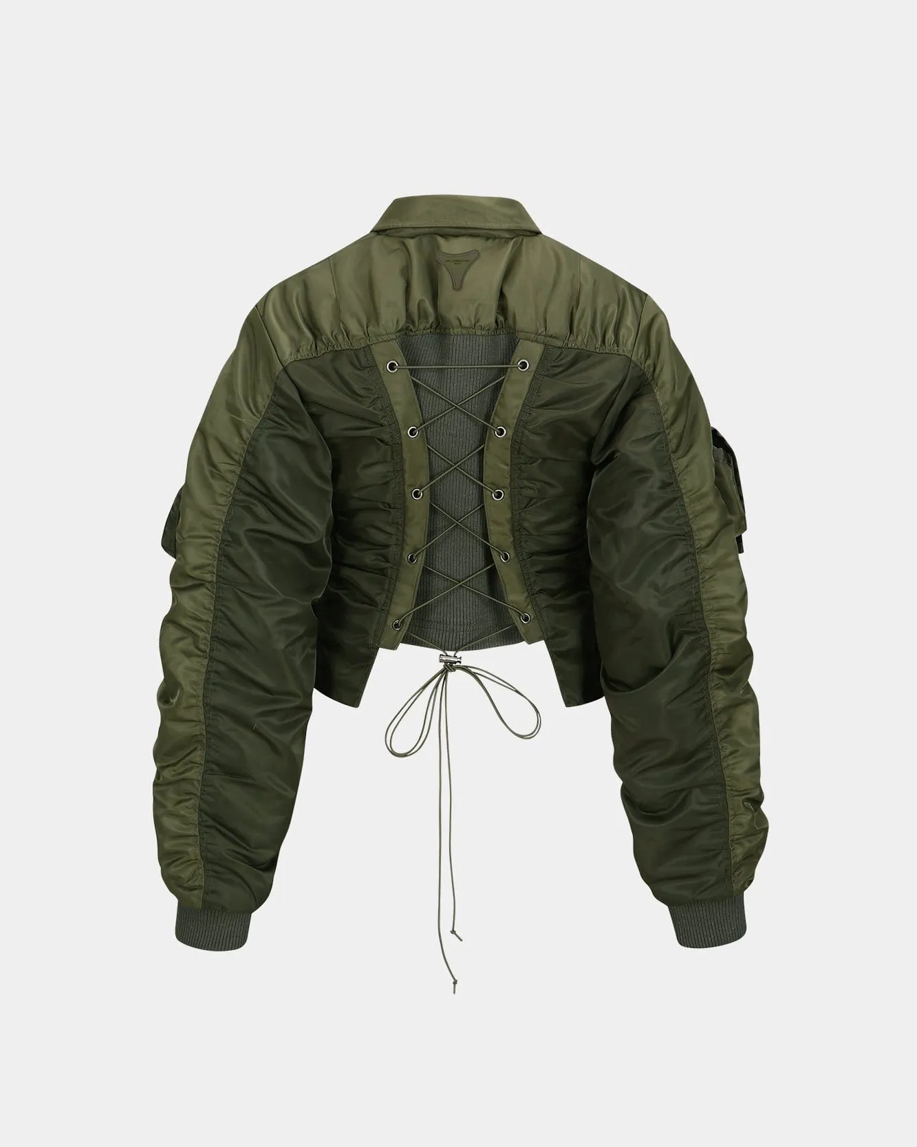 VITALINA LACE-UP BOMBER JACKET awa652w(KHAKI) sold by Andersson Bell product image thumbnail 4