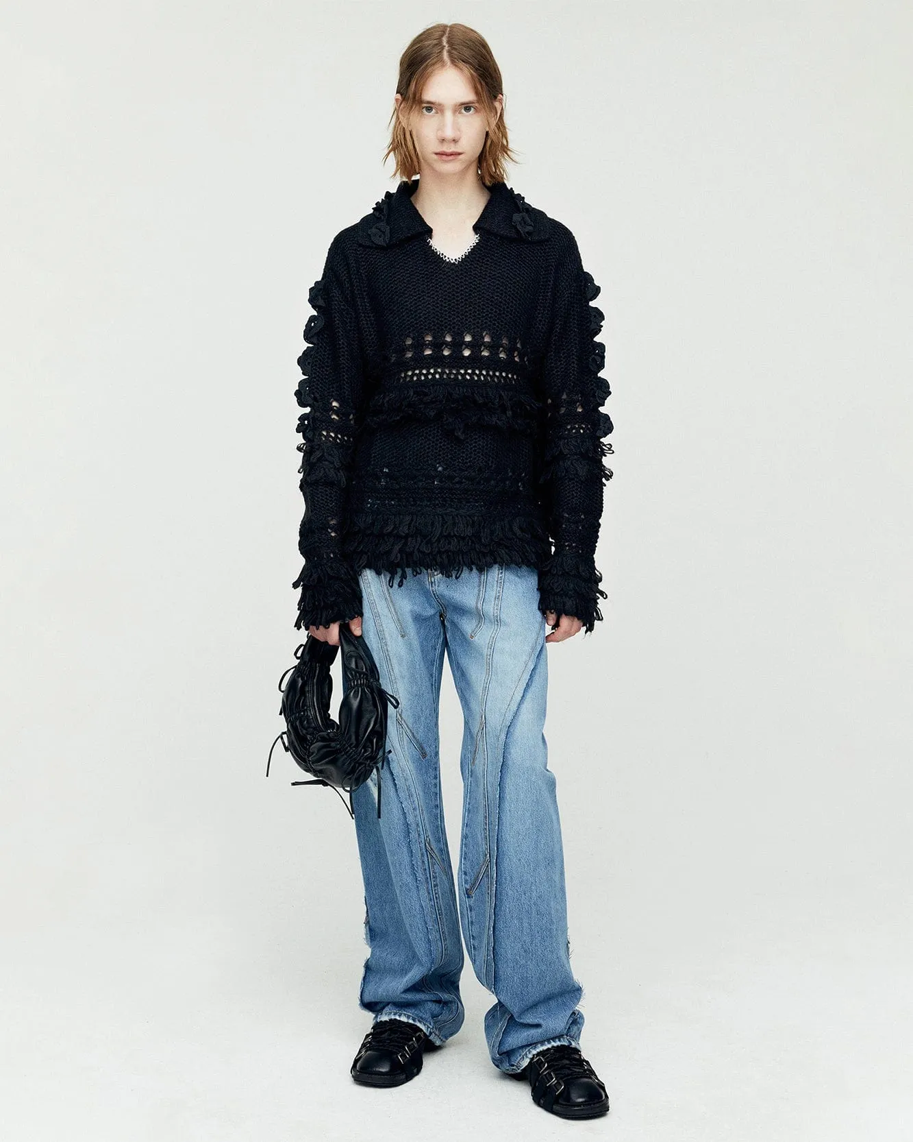 PANEL CARPENTER WIDE-LEG JEANS apa743m(WASHED BLUE) sold by Andersson Bell