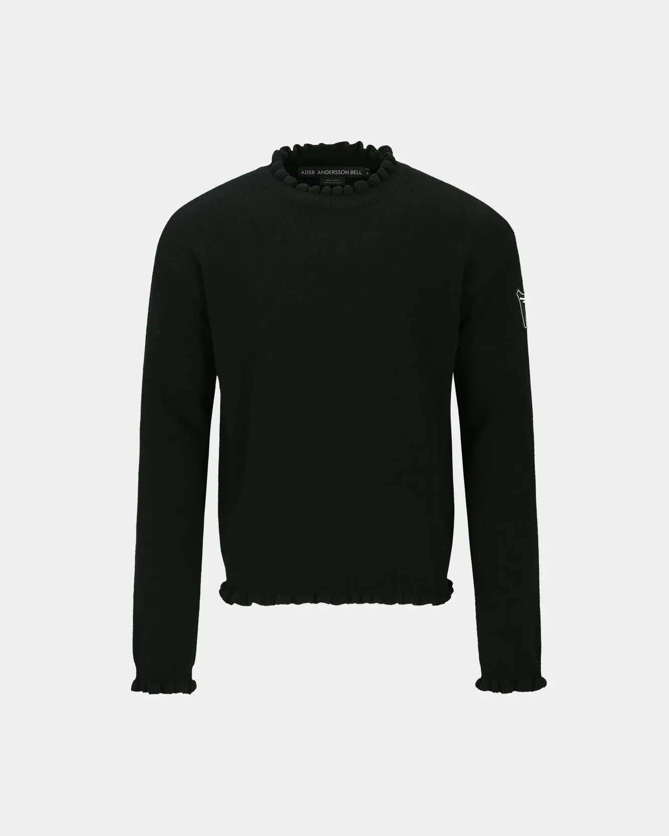 FLOWER RIB CREW-NECK SWEATER atb1173m(BLACK) sold by Andersson Bell product image thumbnail 2