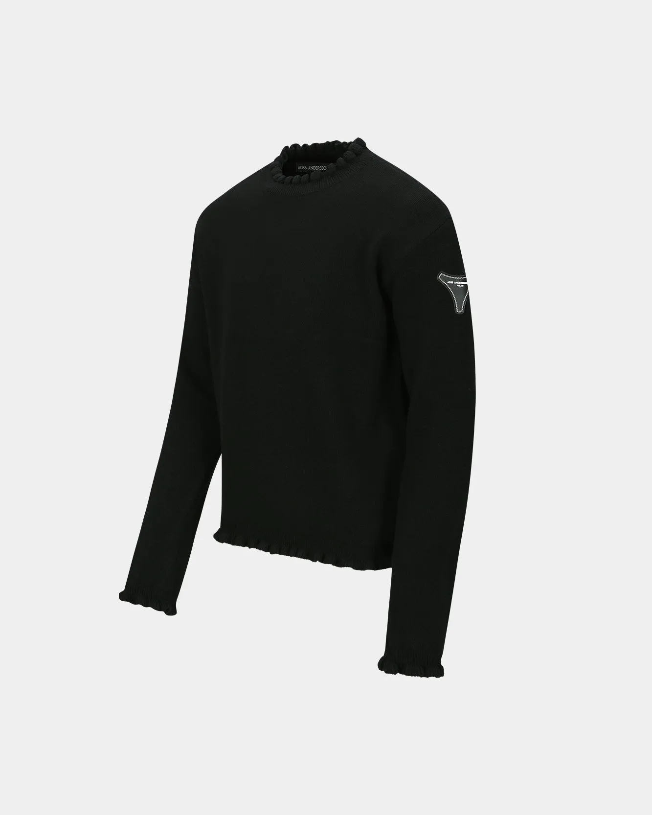 FLOWER RIB CREW-NECK SWEATER atb1173m(BLACK) sold by Andersson Bell product image thumbnail 3
