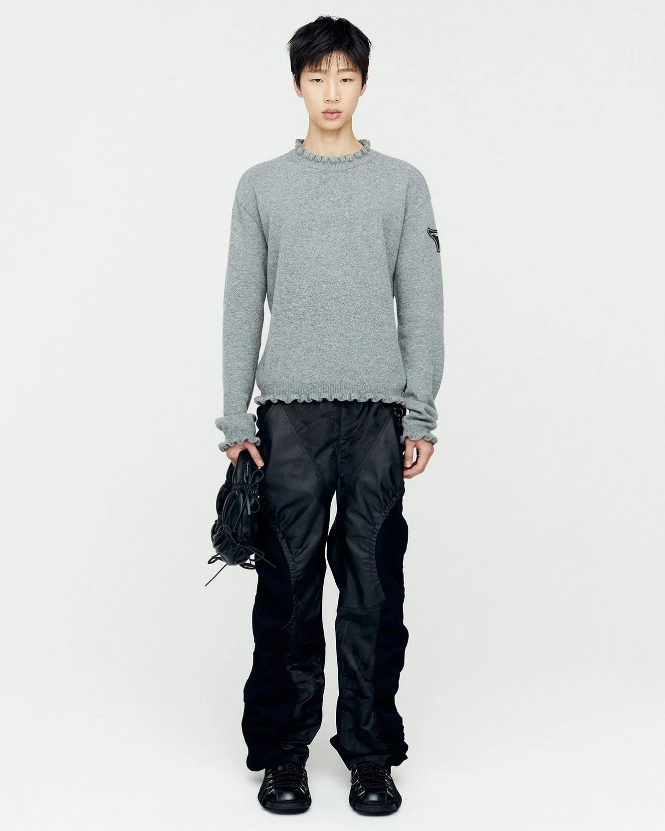 FLOWER RIB CREW-NECK SWEATER atb1173m(GREY) sold by Andersson Bell product image thumbnail 5