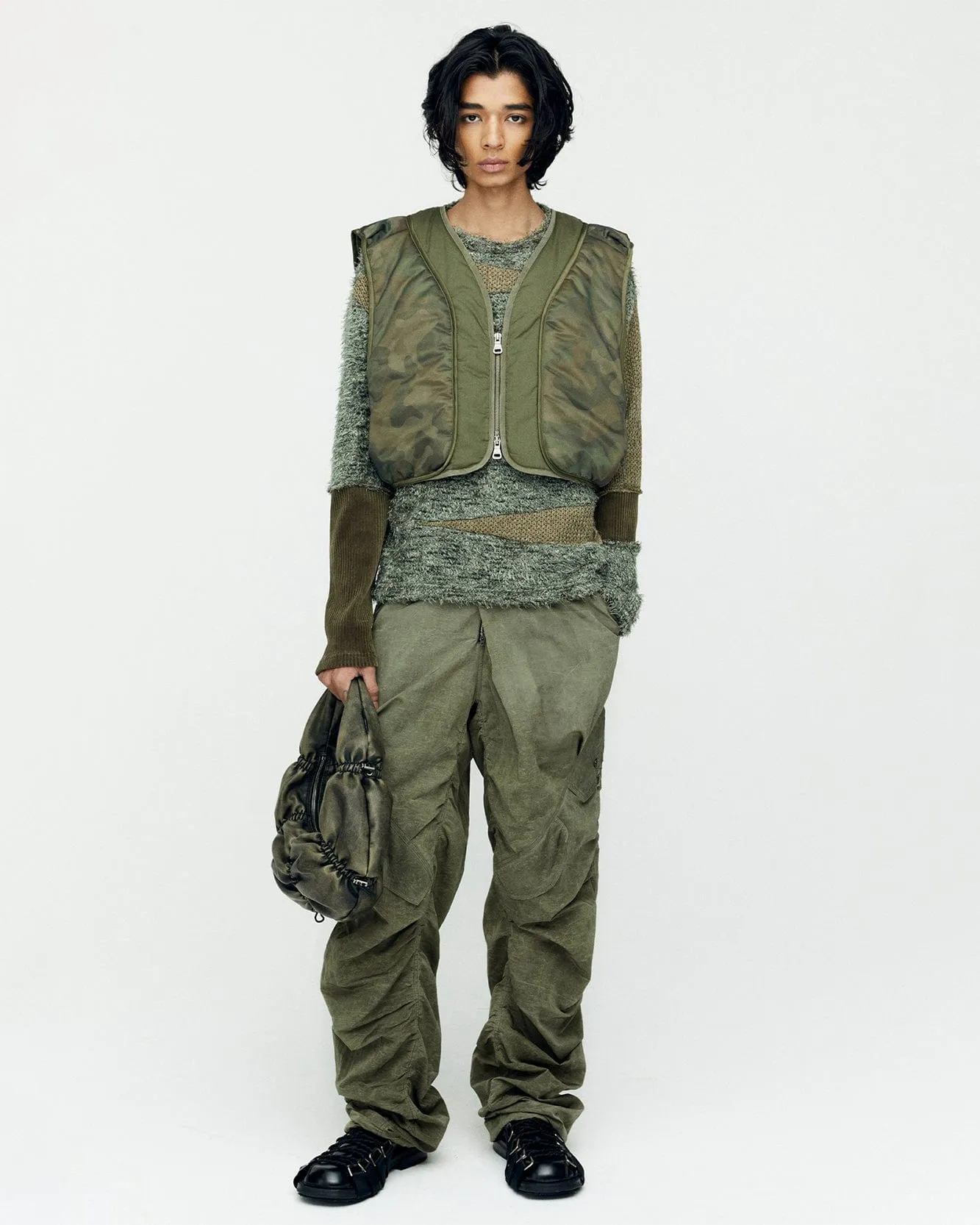 GHILLIE COLOR BLOCK SWEATER atb1170m(KHAKI) sold by Andersson Bell product image thumbnail 5