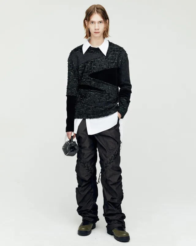 GHILLIE COLOR BLOCK SWEATER atb1170m(BLACK) made by Andersson Bell