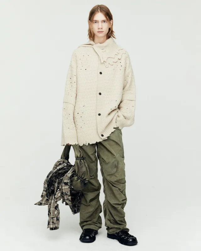 ROGHEN WOOL LONG CARDIGAN atb1156m(ECRU) sold by Andersson Bell