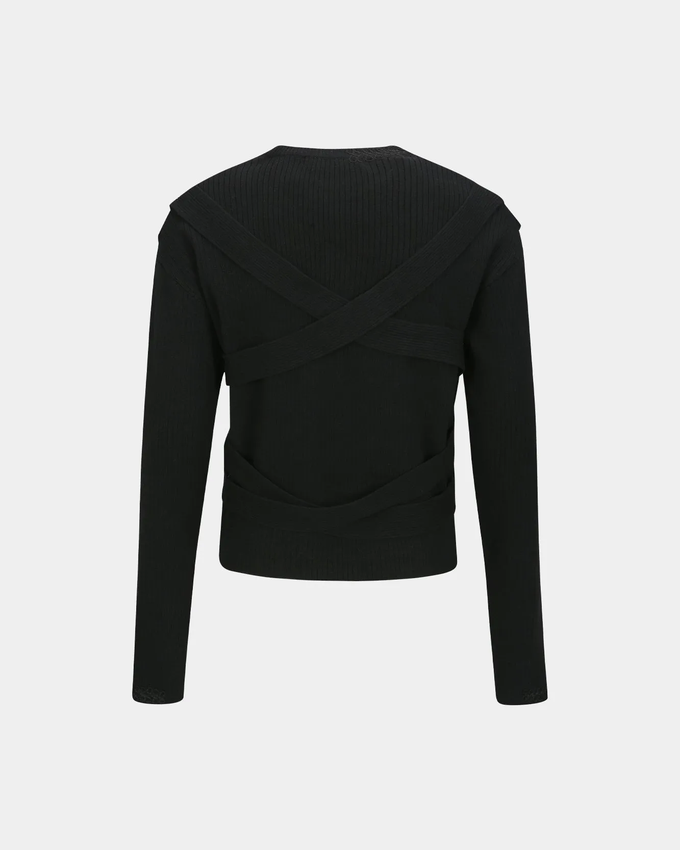 HARNESS CREW-NECK SWEATER atb1152m(BLACK) sold by Andersson Bell product image thumbnail 4