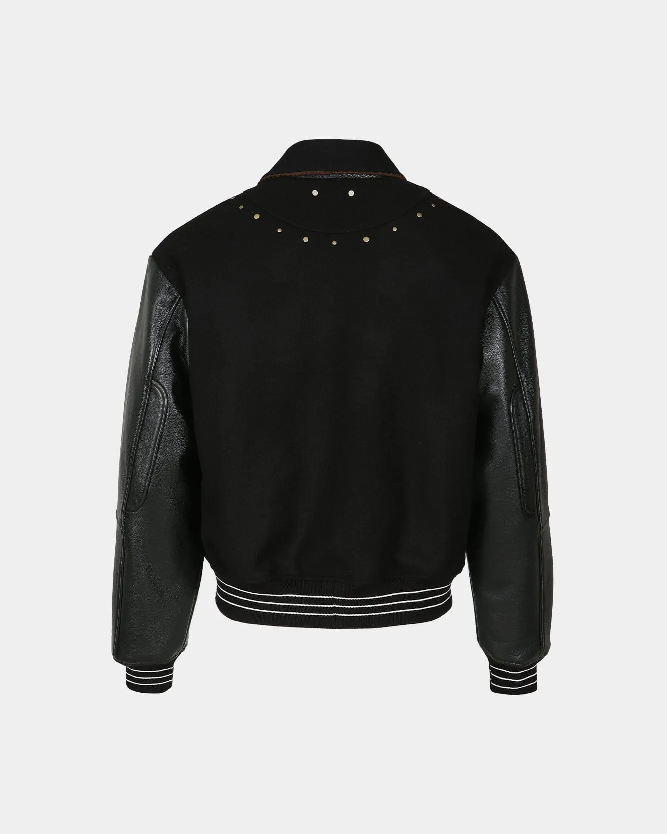 A PATCH WOOL & LEATHER VARSITY JACKET awa691m(BLACK) sold by Andersson Bell product image thumbnail 4