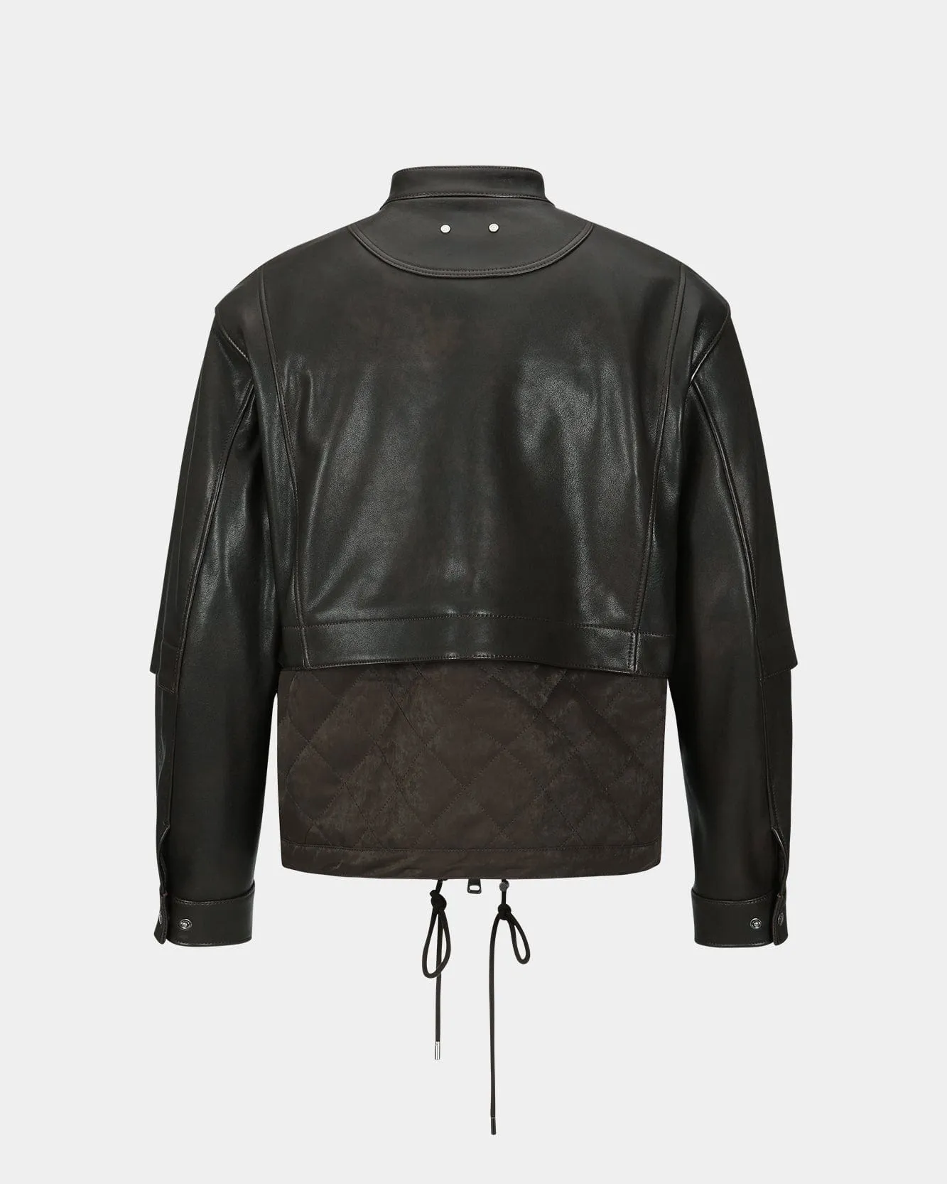 QUILTED BOMBER LEATHER JACKET awa631m(BROWN) sold by Andersson Bell product image thumbnail 4