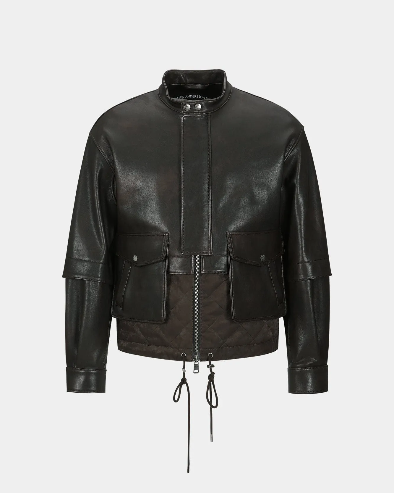 QUILTED BOMBER LEATHER JACKET awa631m(BROWN) sold by Andersson Bell product image thumbnail 2