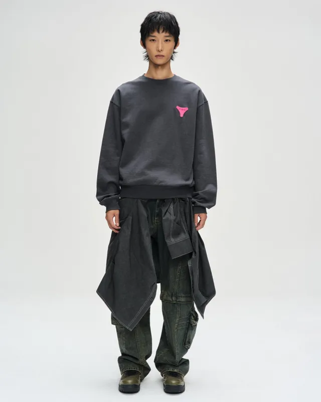 UNISEX STOOL PATCH LOGO SWEATSHIRTS atb1272u(CHARCOAL) sold by Andersson Bell