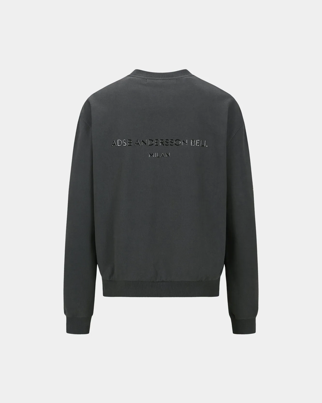 UNISEX STOOL PATCH LOGO SWEATSHIRTS atb1272u(CHARCOAL) sold by Andersson Bell product image thumbnail 4