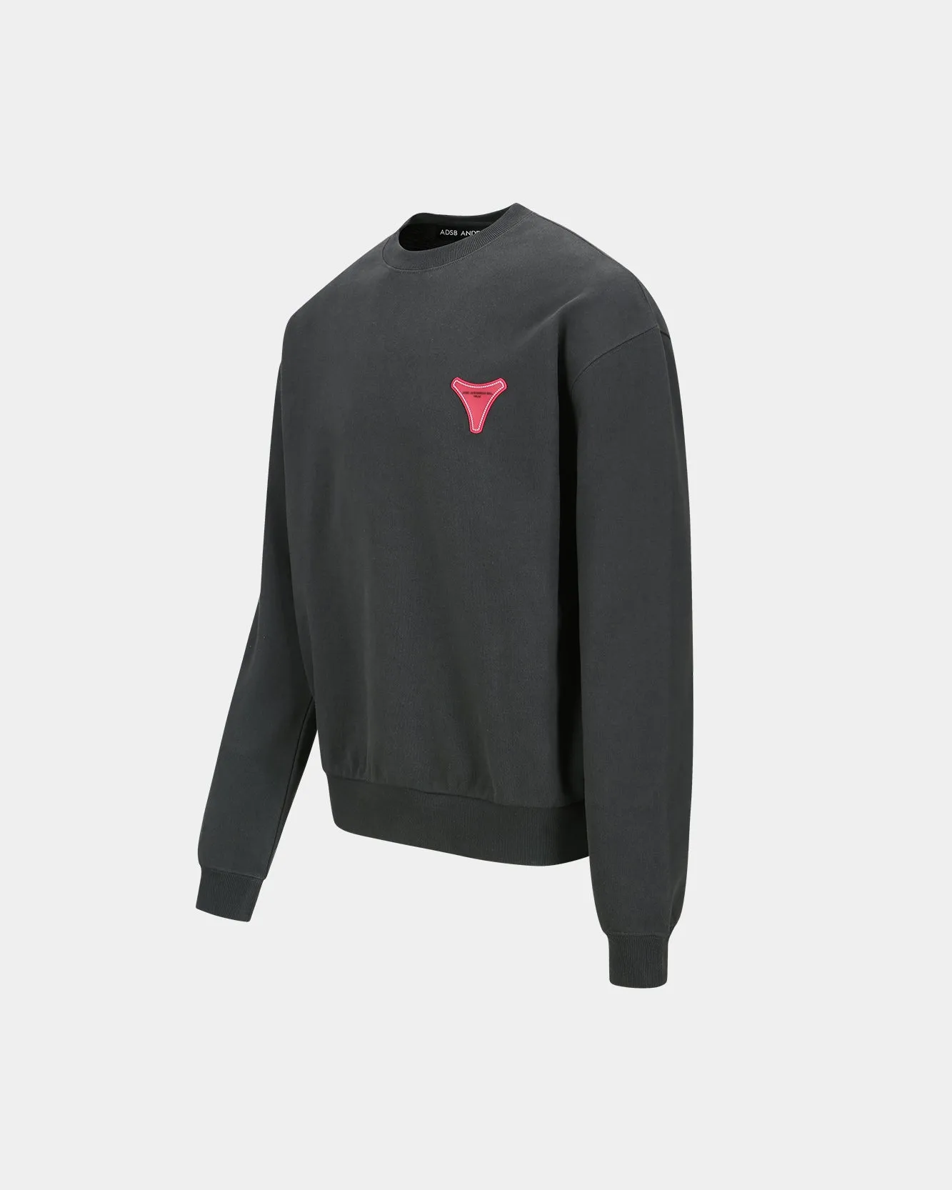 UNISEX STOOL PATCH LOGO SWEATSHIRTS atb1272u(CHARCOAL) sold by Andersson Bell product image thumbnail 3