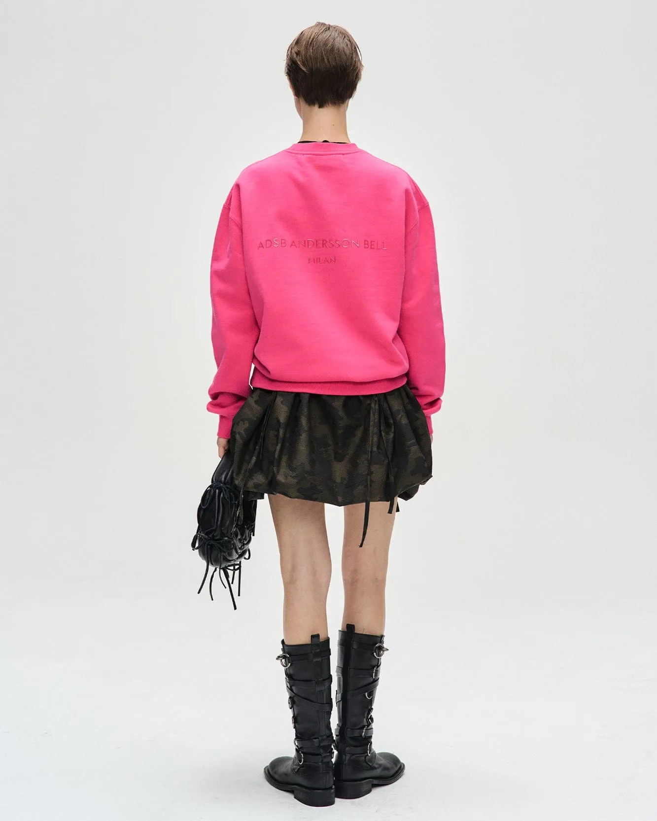 UNISEX STOOL PATCH LOGO SWEATSHIRTS atb1272u(PINK) sold by Andersson Bell product image thumbnail 5