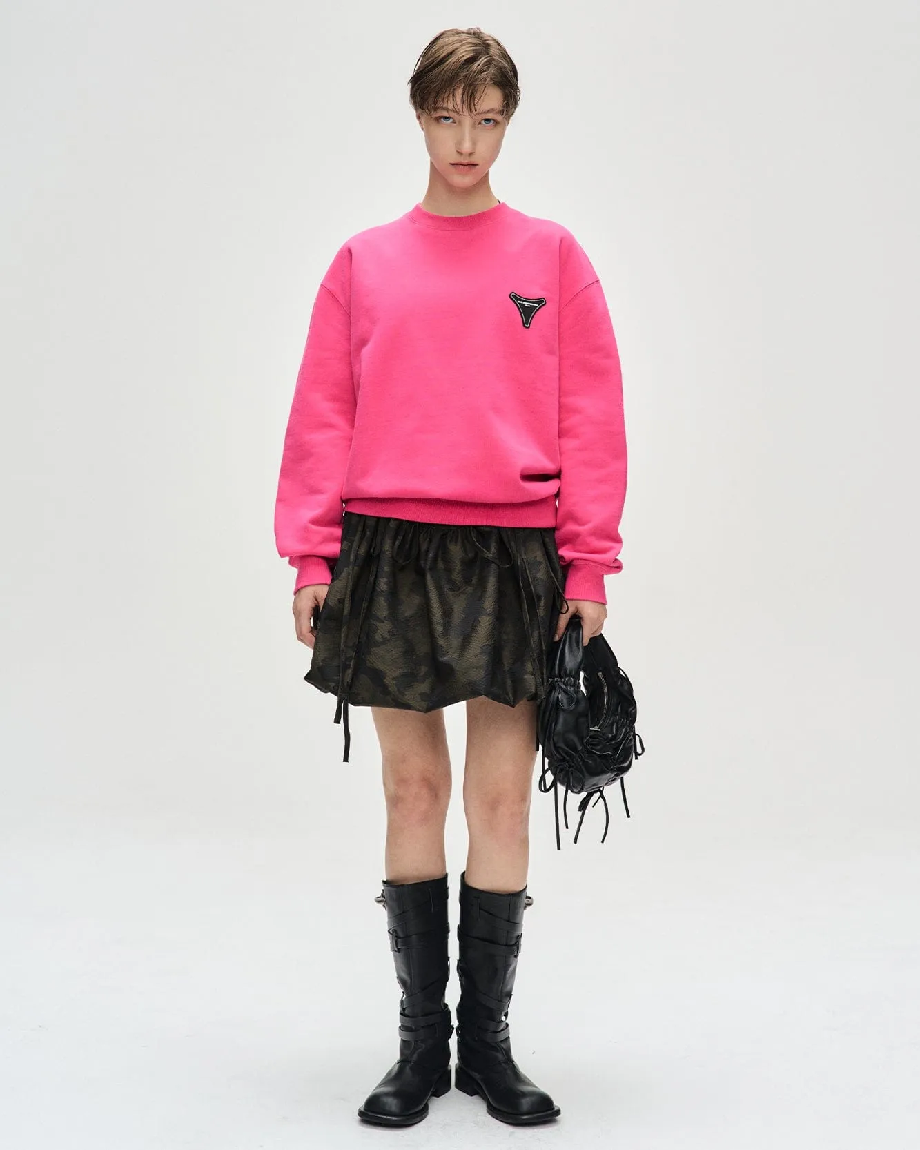 UNISEX STOOL PATCH LOGO SWEATSHIRTS atb1272u(PINK) sold by Andersson Bell
