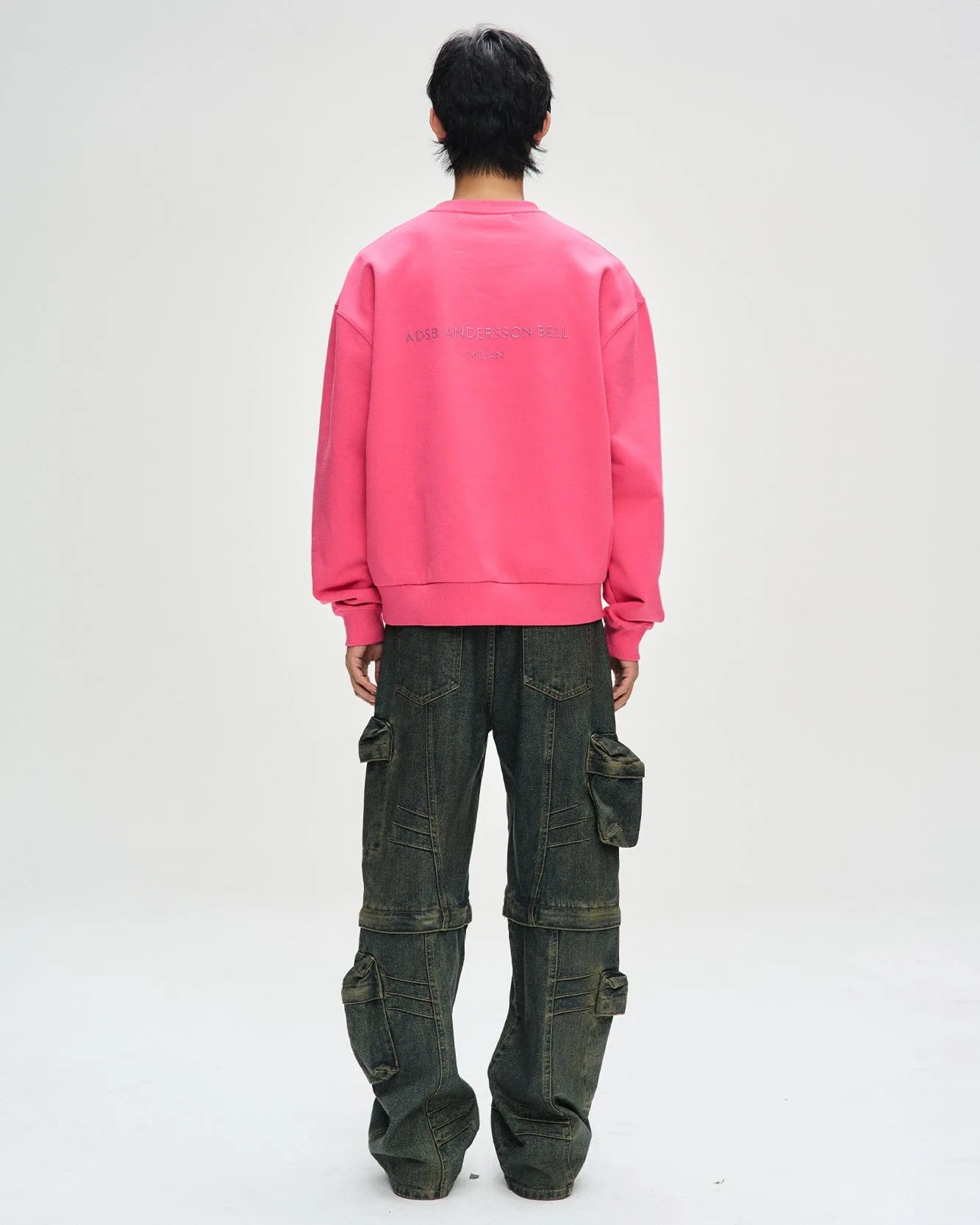 UNISEX STOOL PATCH LOGO SWEATSHIRTS atb1272u(PINK) sold by Andersson Bell product image thumbnail 5
