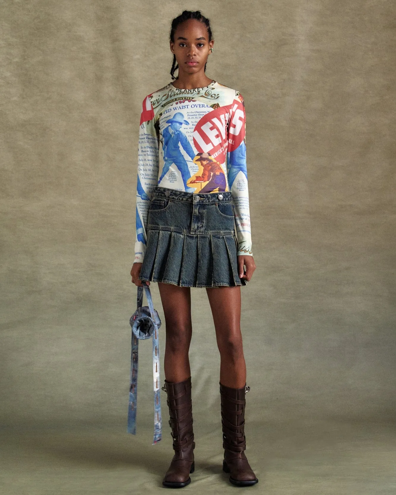 LEVIS X ADSB PLEATED SKIRT apa778w(TINTED INDIGO) sold by Andersson Bell product image thumbnail 5