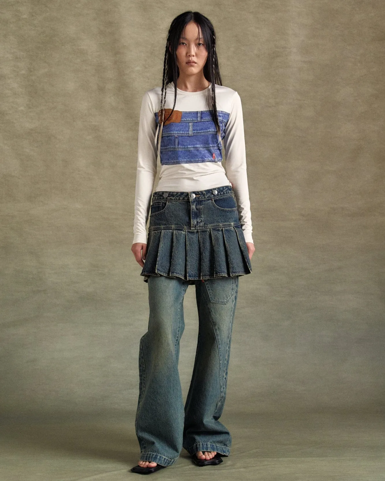 LEVIS X ADSB SECOND SKIN TOP atb1221w(DENIM PRINT) sold by Andersson Bell product image thumbnail 5