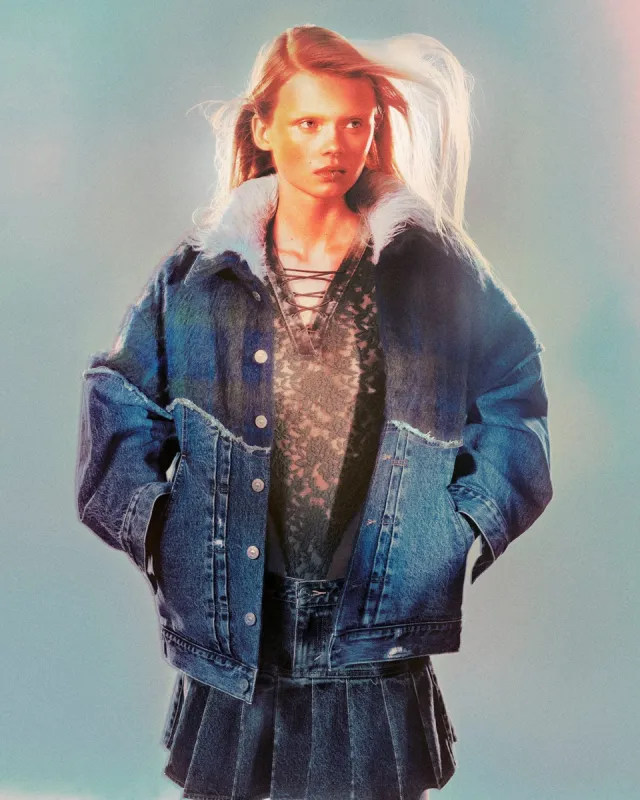LEVIS X ADSB SPLICED TRUCKER awa670u(INDIGO/GREEN) made by Andersson Bell