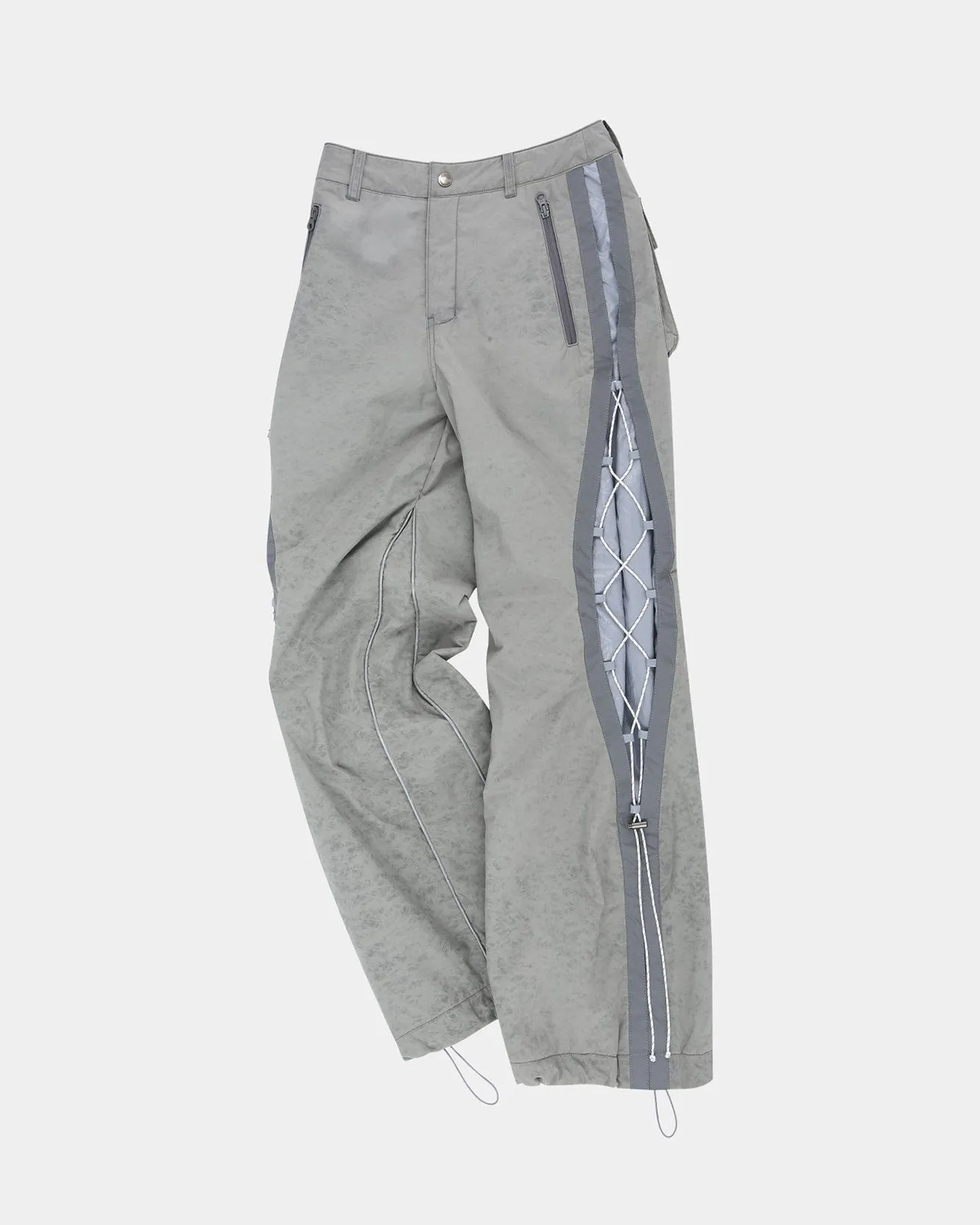CRACK PADDED LACE-UP WIDE PANTS apa770w(GREY) sold by Andersson Bell product image thumbnail 2