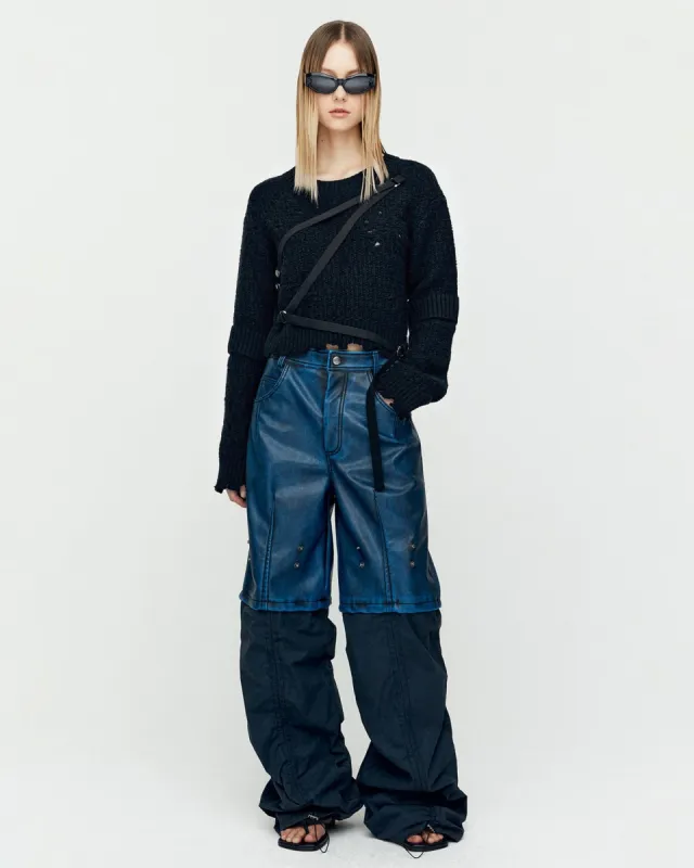 NORA STRAP KNIT PULLOVER atb1196w(BLACK) sold by Andersson Bell