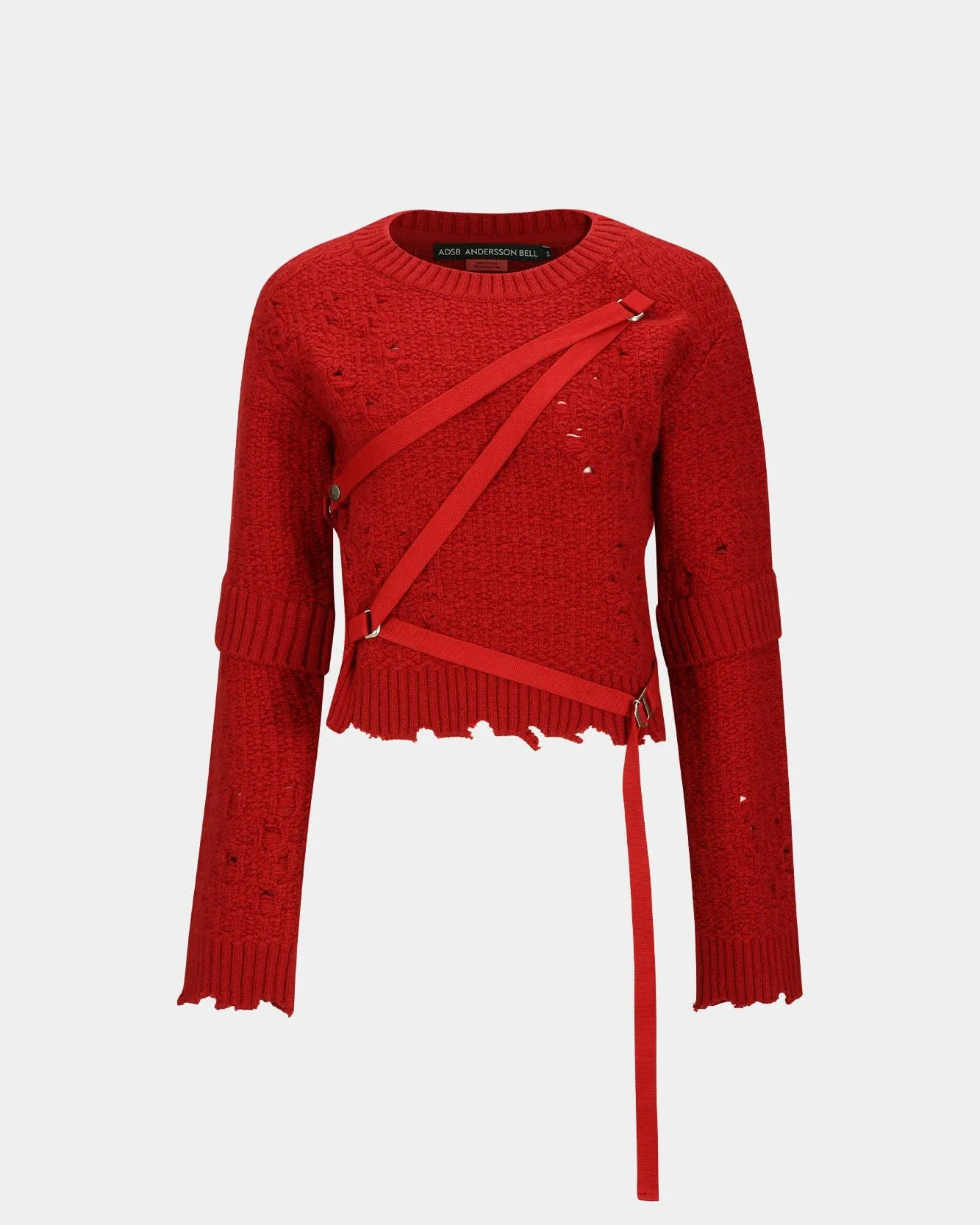 NORA STRAP KNIT PULLOVER atb1196w(SCARLET) sold by Andersson Bell product image thumbnail 2