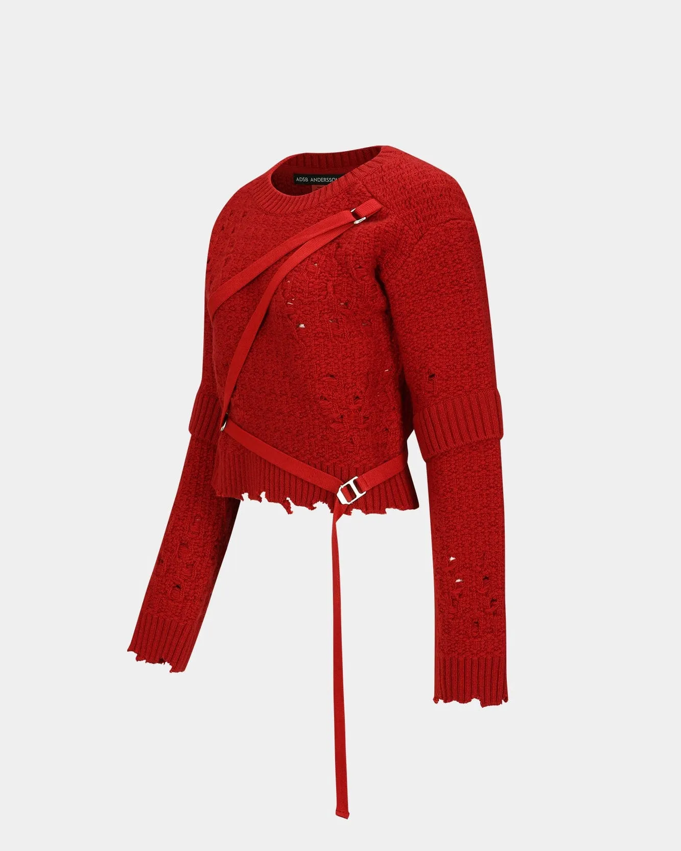 NORA STRAP KNIT PULLOVER atb1196w(SCARLET) sold by Andersson Bell product image thumbnail 3