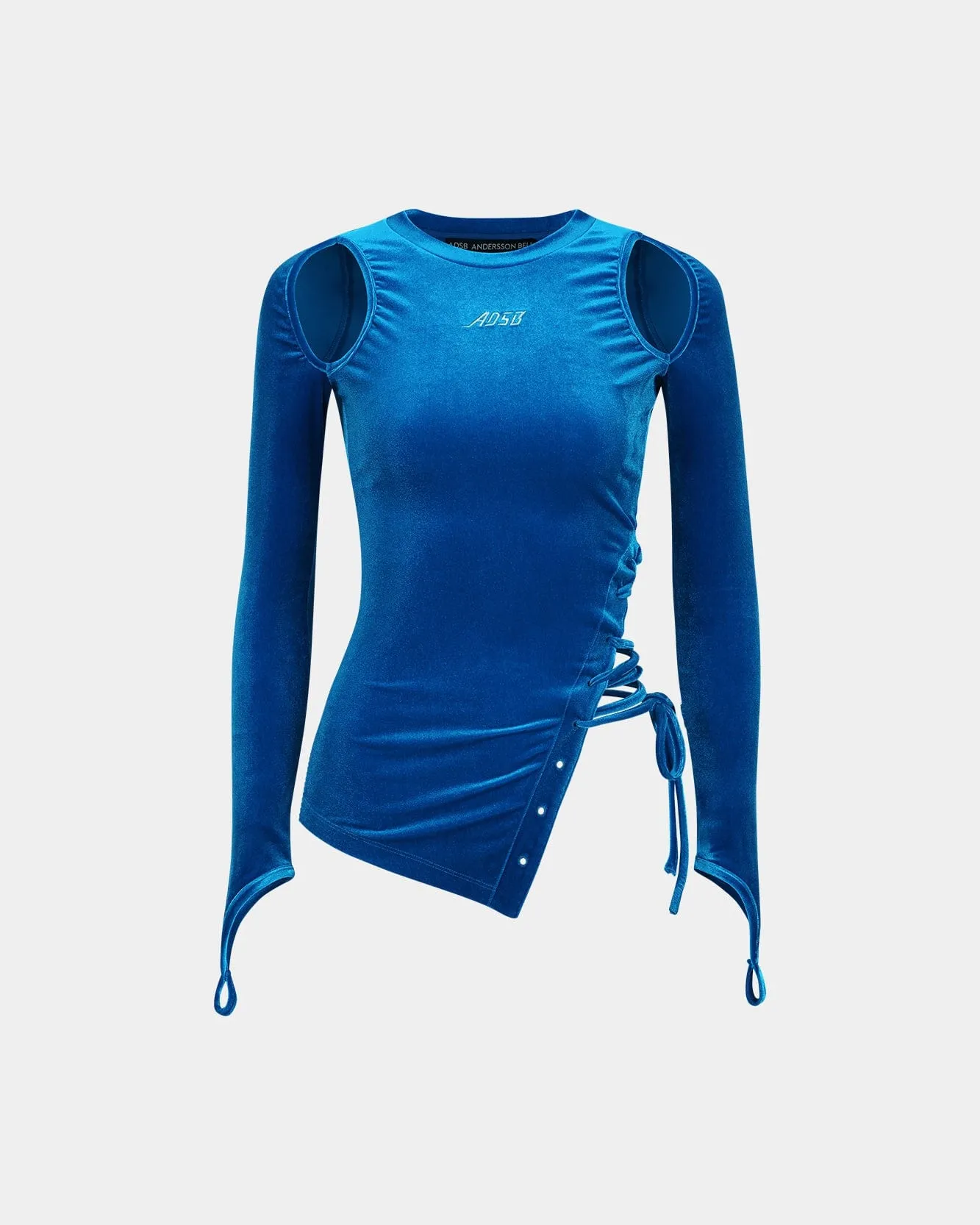 VELVET CUT-OUT TOP atb1181w(BLUE) sold by Andersson Bell product image thumbnail 2