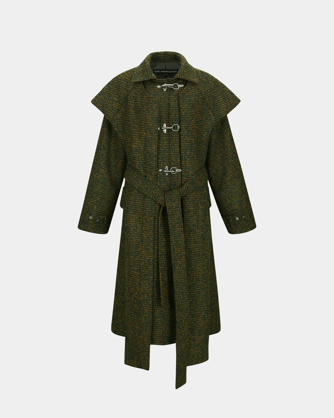 SCARF DOUBLE-LAYERED COAT awa662w(GREEN) sold by Andersson Bell product image thumbnail 2