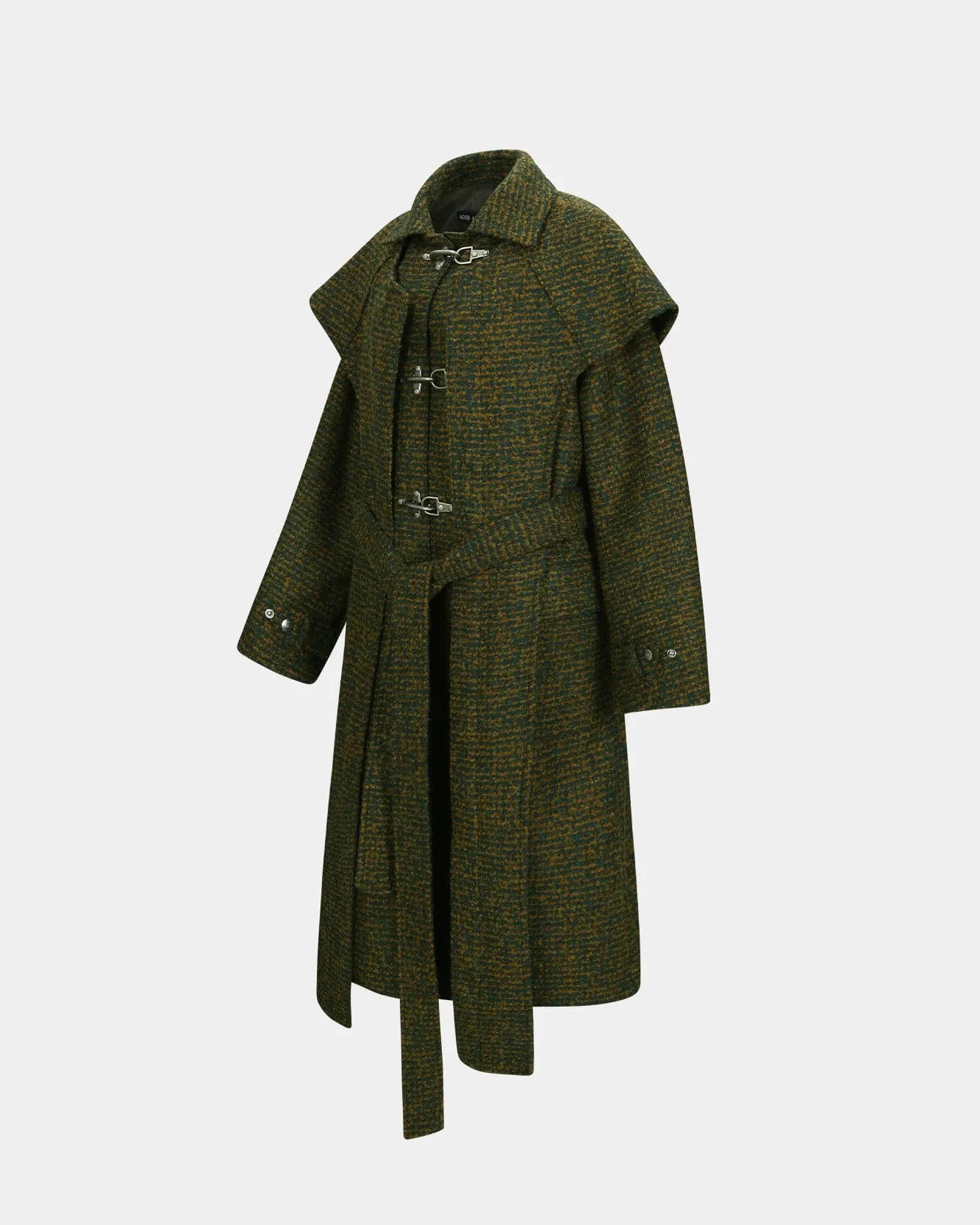 SCARF DOUBLE-LAYERED COAT awa662w(GREEN) sold by Andersson Bell product image thumbnail 3