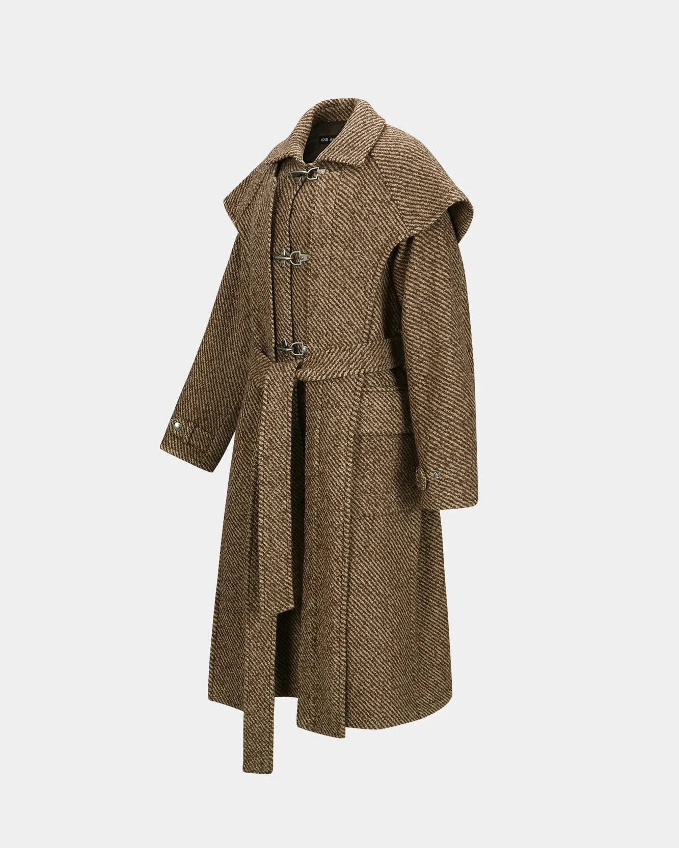 SCARF DOUBLE-LAYERED COAT awa661w(BROWN) sold by Andersson Bell product image thumbnail 3