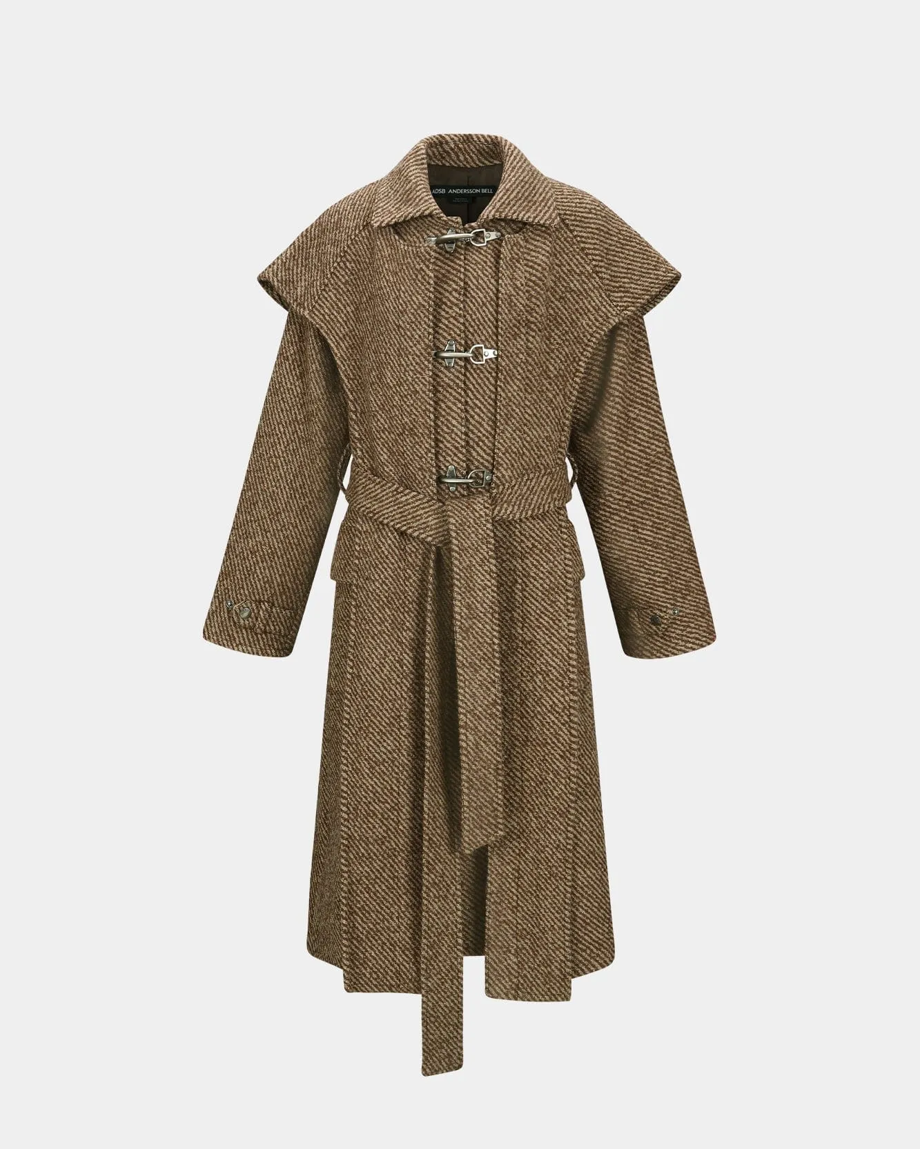 SCARF DOUBLE-LAYERED COAT awa661w(BROWN) sold by Andersson Bell product image thumbnail 2