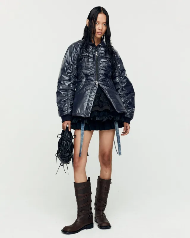 LUNA BACK-CORSET BOMBER JACKET awa655w(NAVY) made by Andersson Bell