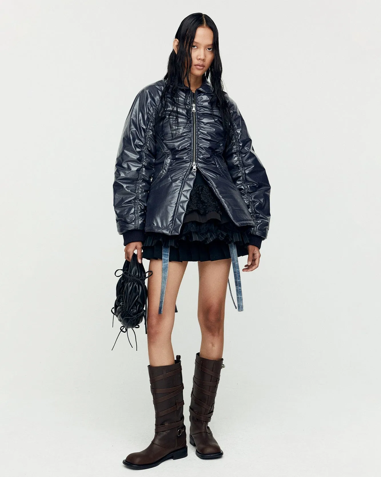 LUNA BACK-CORSET BOMBER JACKET awa655w(NAVY) sold by Andersson Bell