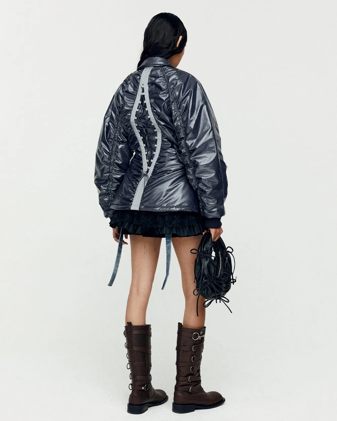 LUNA BACK-CORSET BOMBER JACKET awa655w(NAVY) sold by Andersson Bell product image thumbnail 5