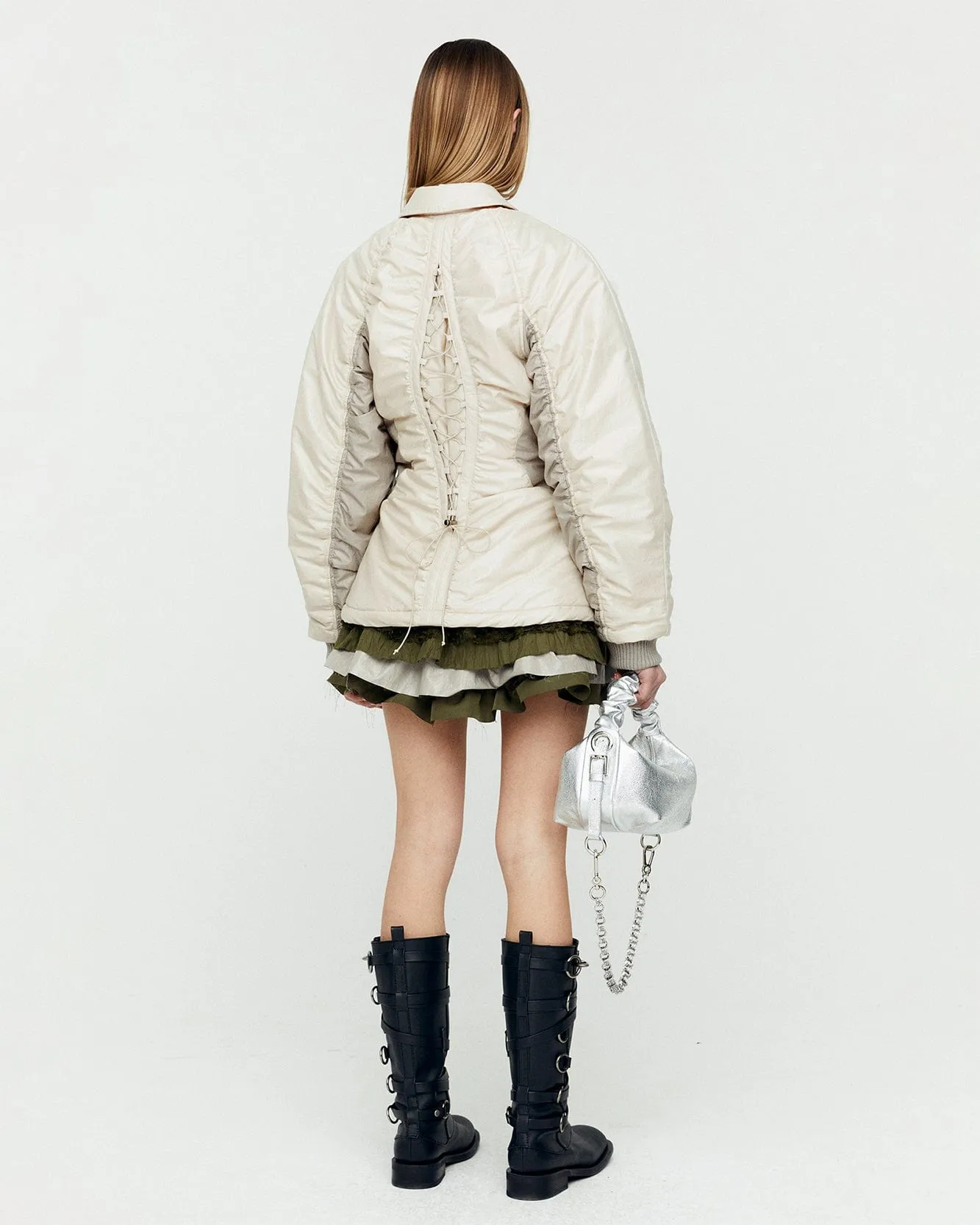 LUNA BACK-CORSET BOMBER JACKET awa654w(IVORY) sold by Andersson Bell product image thumbnail 5