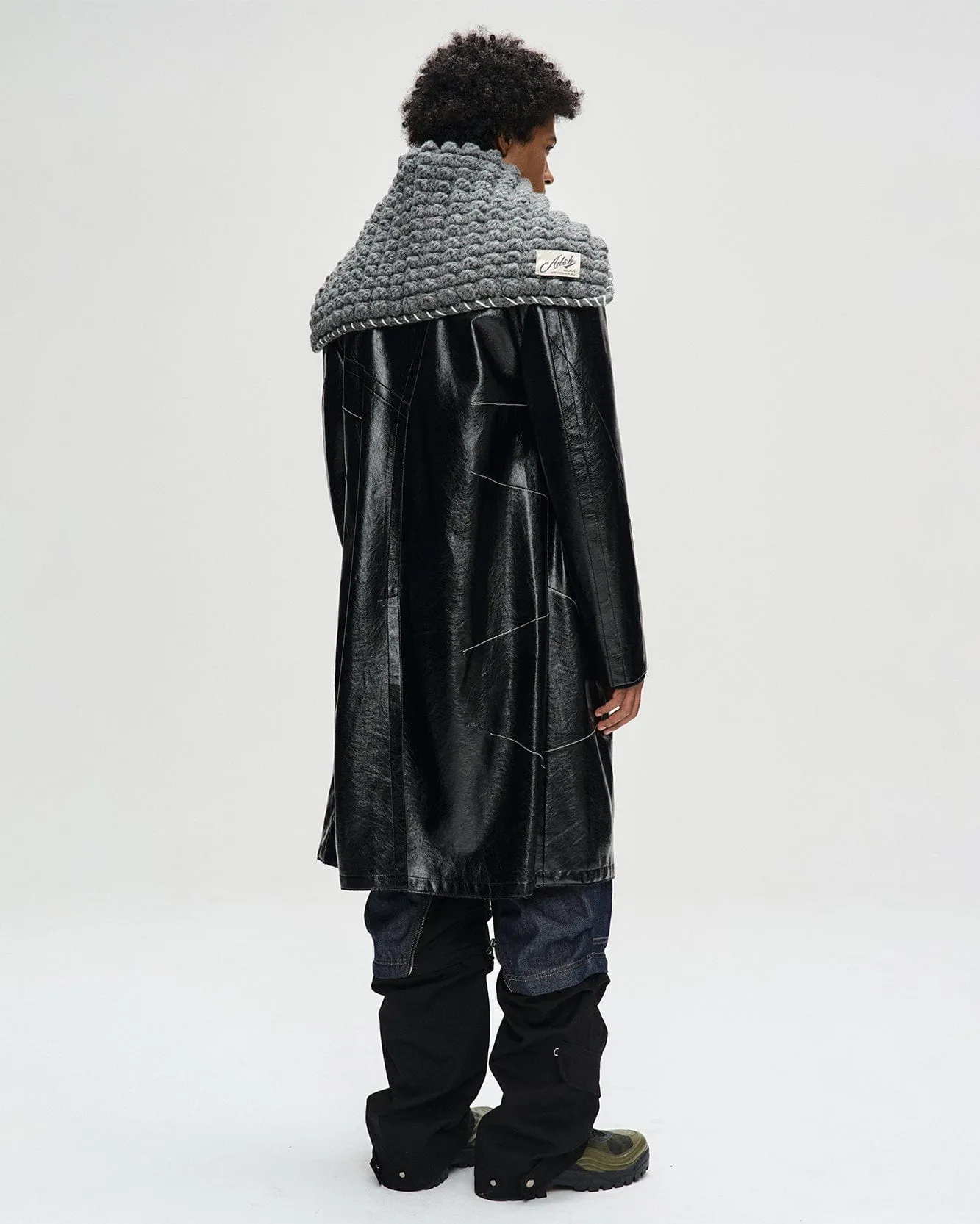 CHUNKY WOOL-BLEND HAND KNITTED SCARF aaa428u(GREY) sold by Andersson Bell product image thumbnail 5