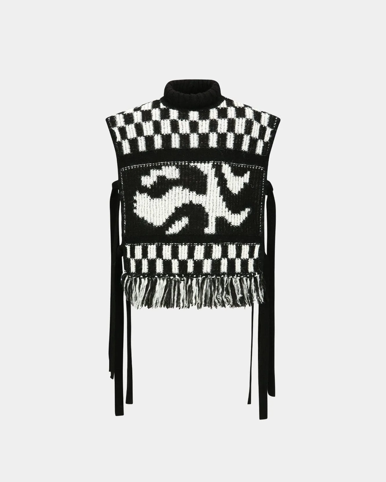WAVE SLIT VEST atb1167m(BLACK/WHITE) sold by Andersson Bell product image thumbnail 2