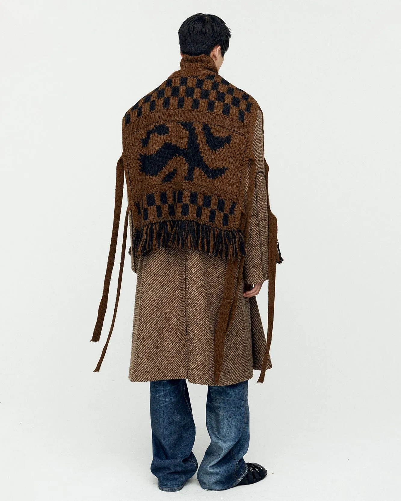 WAVE SLIT VEST atb1166m(BROWN/BLACK) sold by Andersson Bell product image thumbnail 5