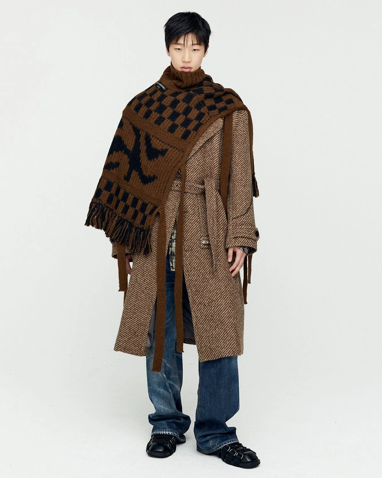WAVE SLIT VEST atb1166m(BROWN/BLACK) sold by Andersson Bell