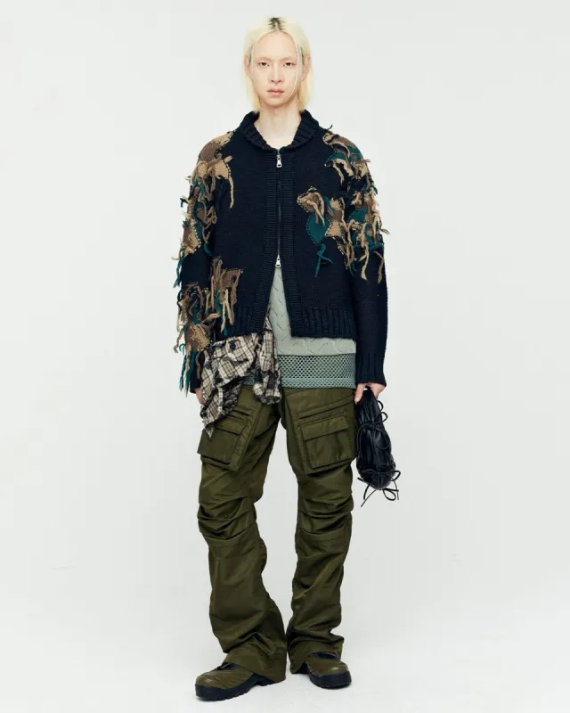 NEW CAMOUFLAGE ZIP-UP CARDIGAN atb1153m(BLACK) sold by Andersson Bell