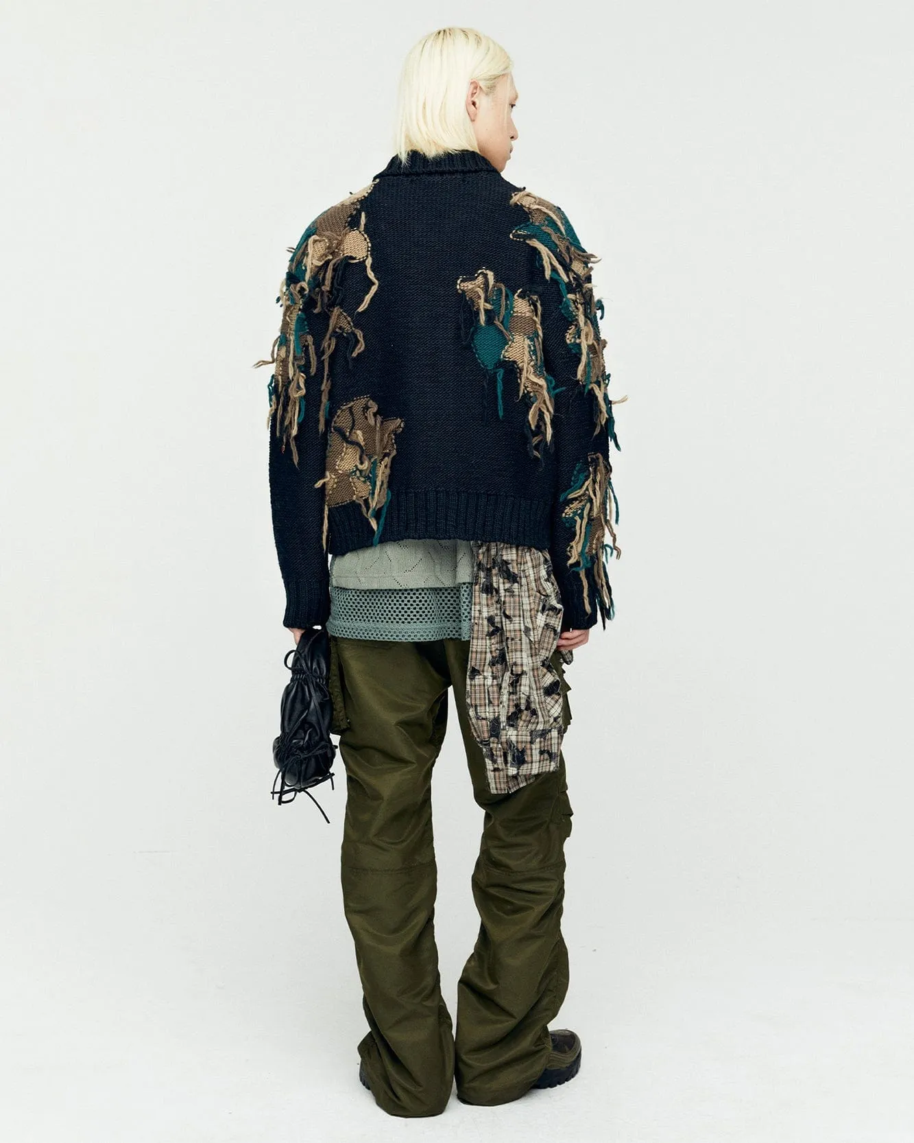 NEW CAMOUFLAGE ZIP-UP CARDIGAN atb1153m(BLACK) sold by Andersson Bell product image thumbnail 5