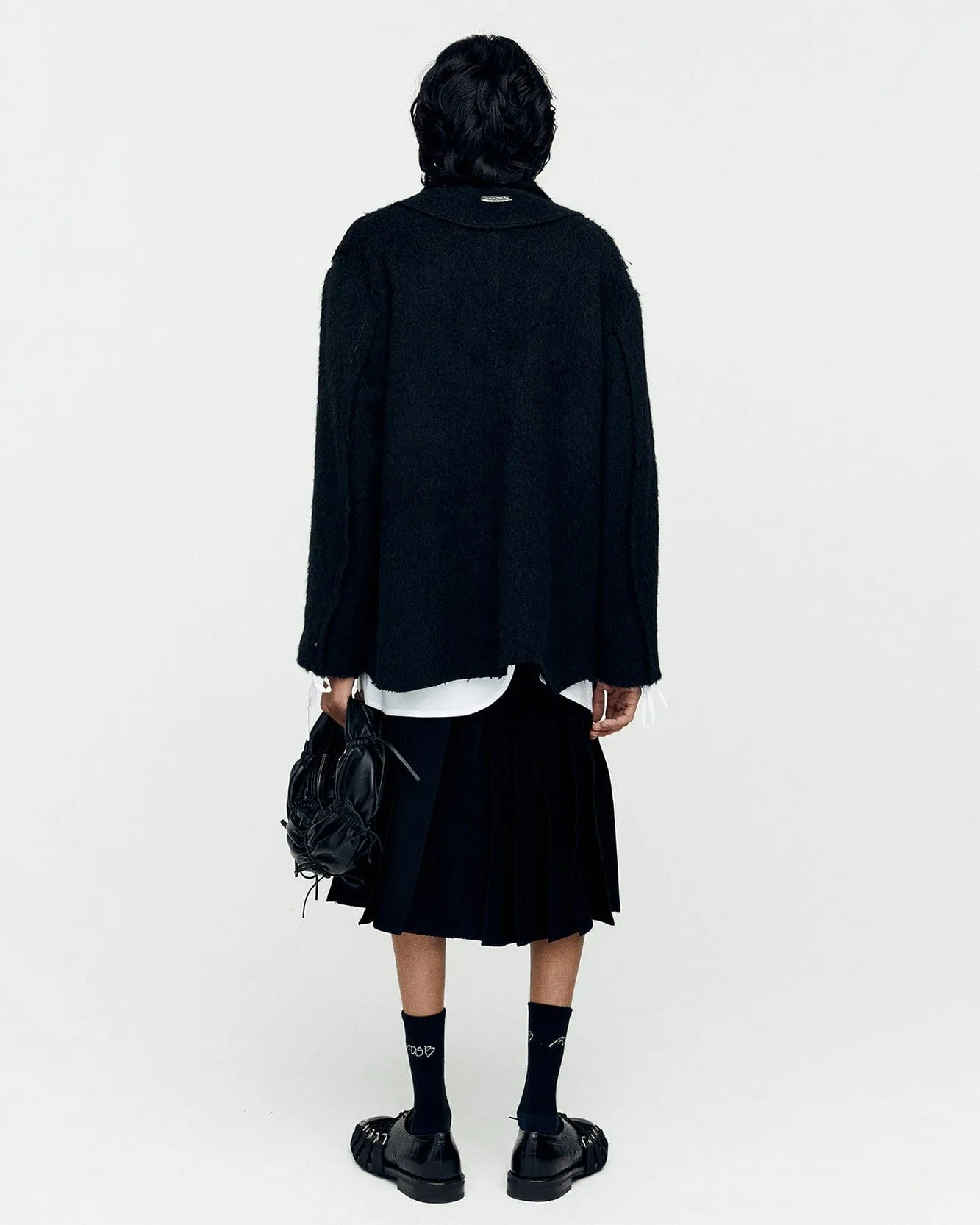 ZIBELINE SHAGGY WOOL COAT awa576m(BLACK) sold by Andersson Bell product image thumbnail 5