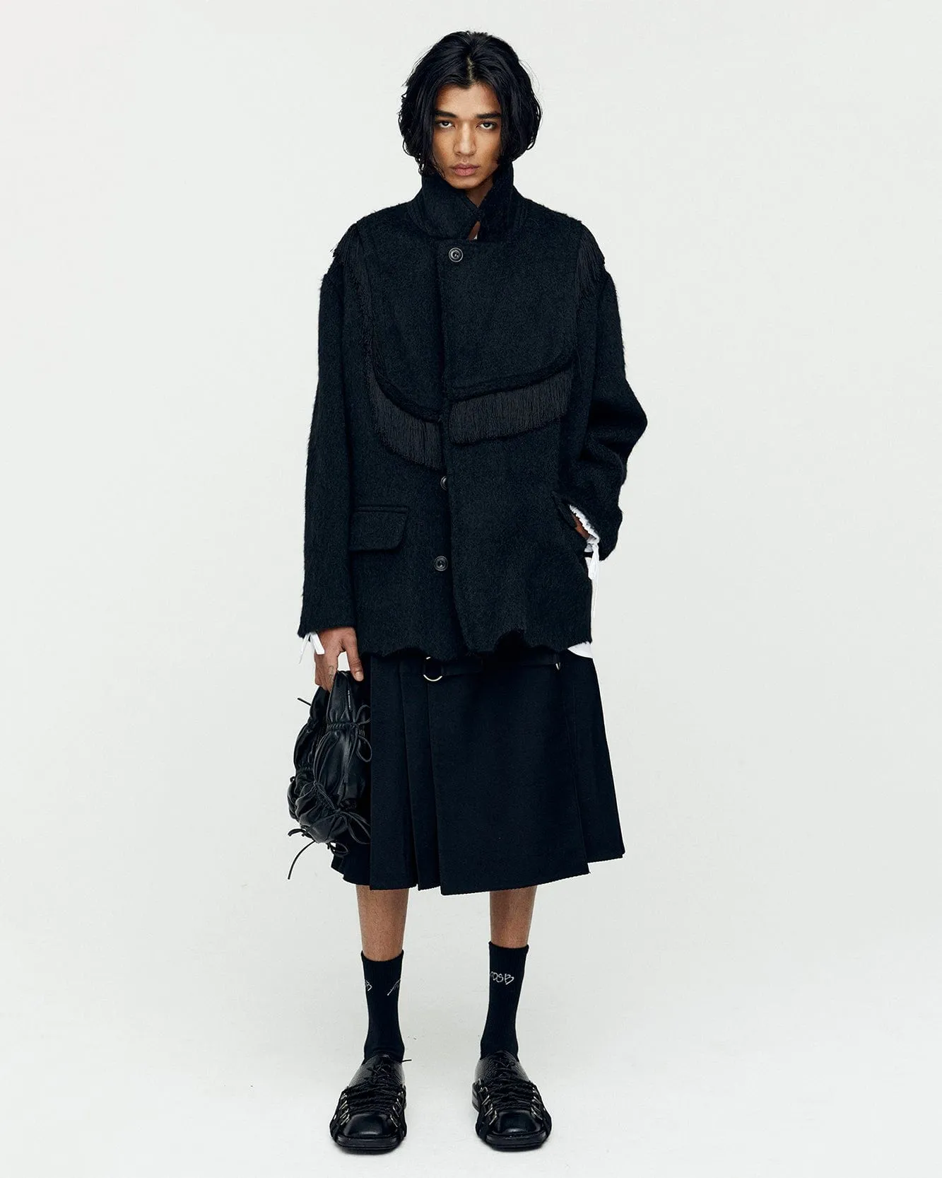ZIBELINE SHAGGY WOOL COAT awa576m(BLACK) sold by Andersson Bell