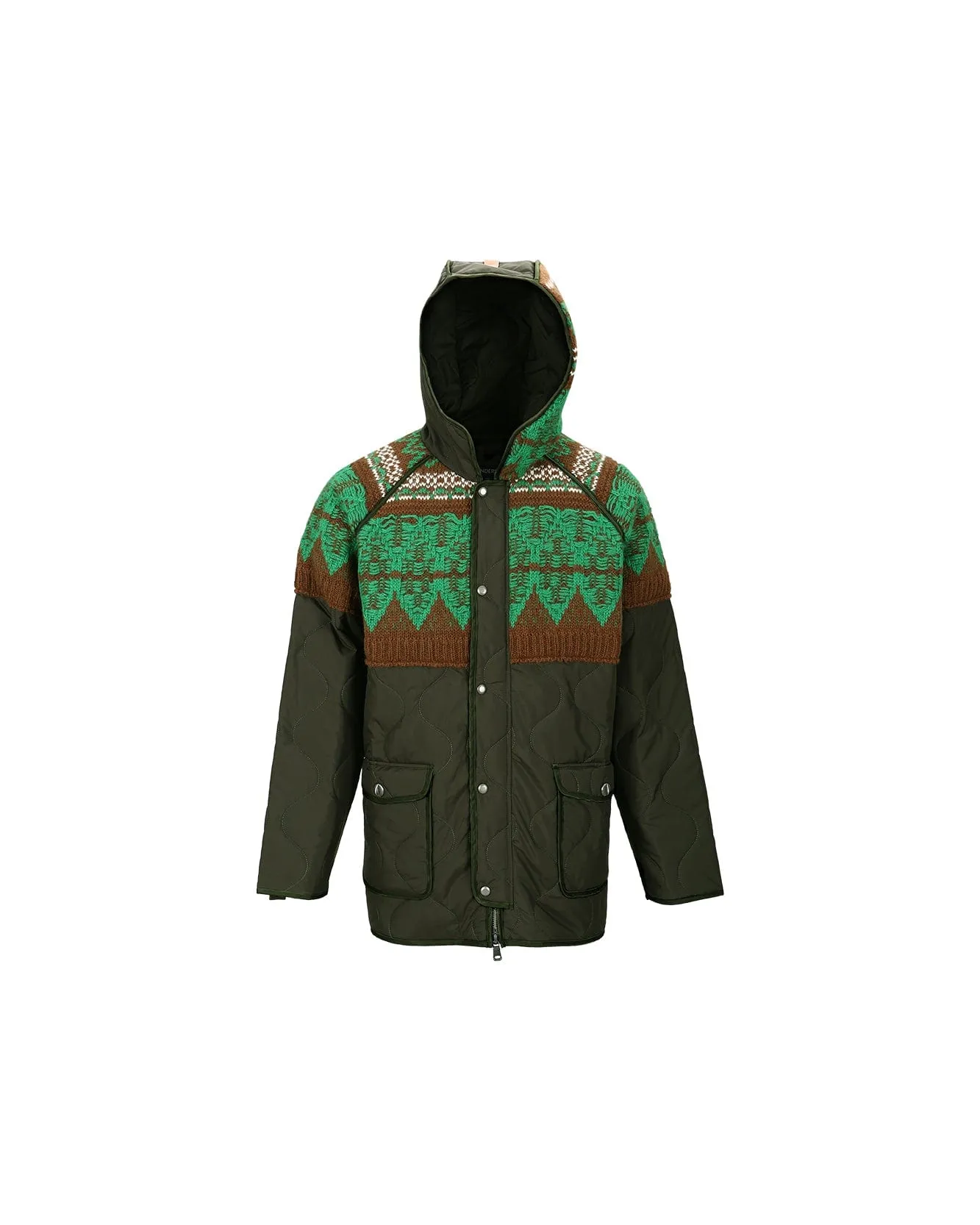 UNISEX NORDIC KNIT PATCH QUILTED PARKA awa555u(KHAKI) sold by Andersson Bell product image thumbnail 2