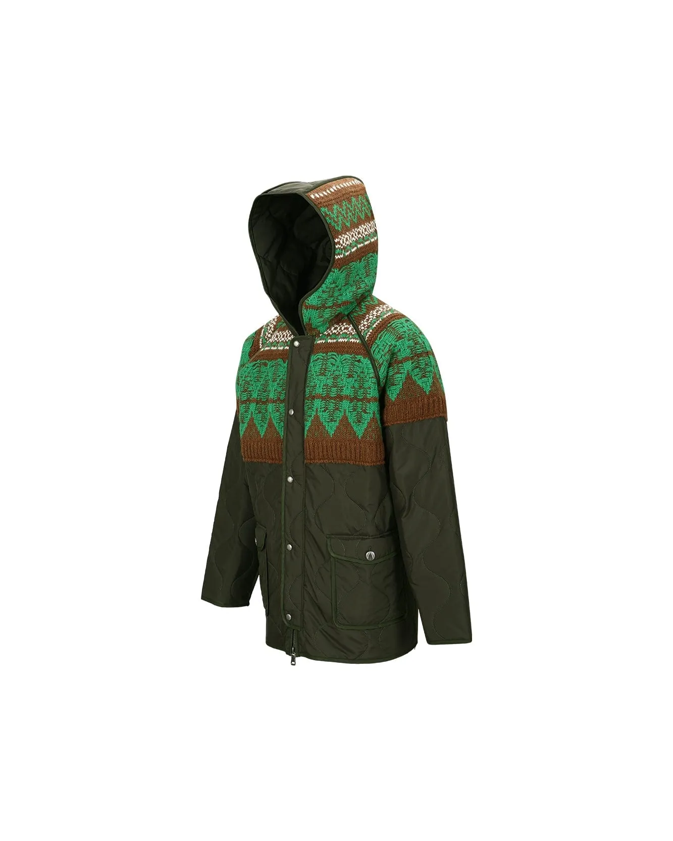 UNISEX NORDIC KNIT PATCH QUILTED PARKA awa555u(KHAKI) sold by Andersson Bell product image thumbnail 3
