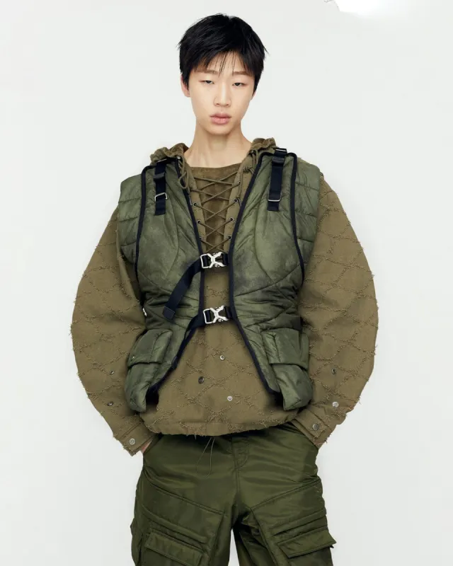 MARBLE PADDED VEST awa648m(GREEN) sold by Andersson Bell