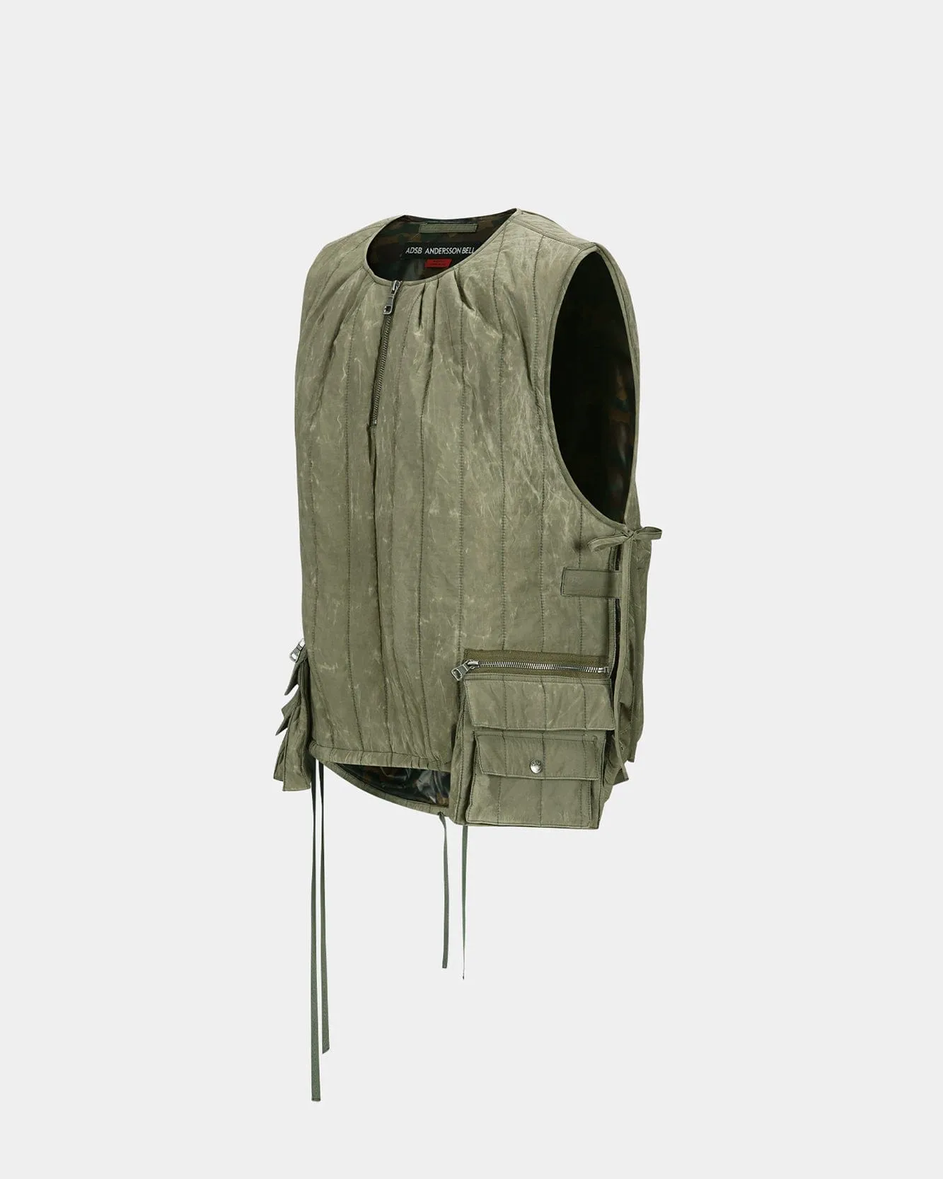 WAX COATED PADDED TURTLE VEST awa644m(KHAKI) sold by Andersson Bell product image thumbnail 3