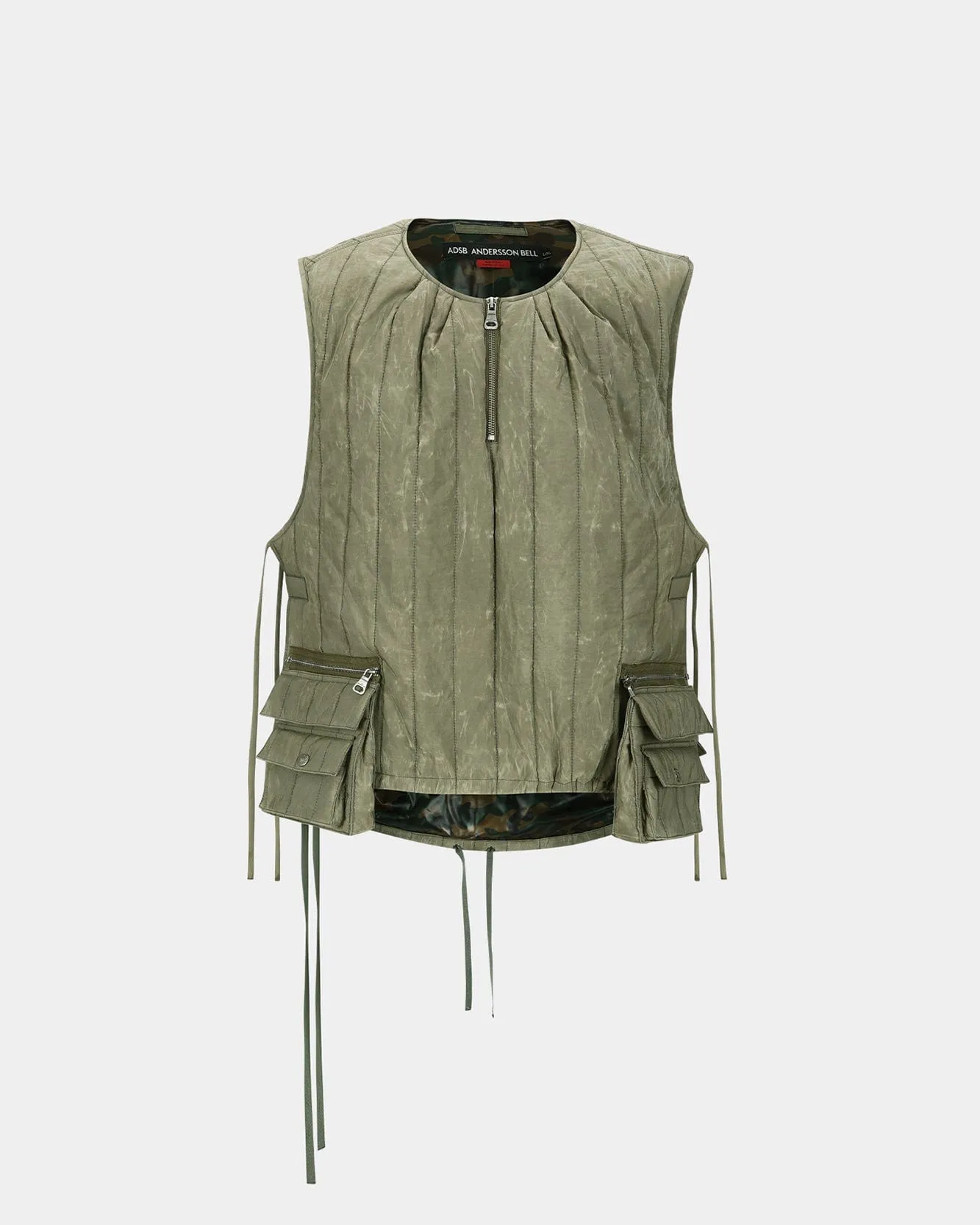 WAX COATED PADDED TURTLE VEST awa644m(KHAKI) sold by Andersson Bell product image thumbnail 2