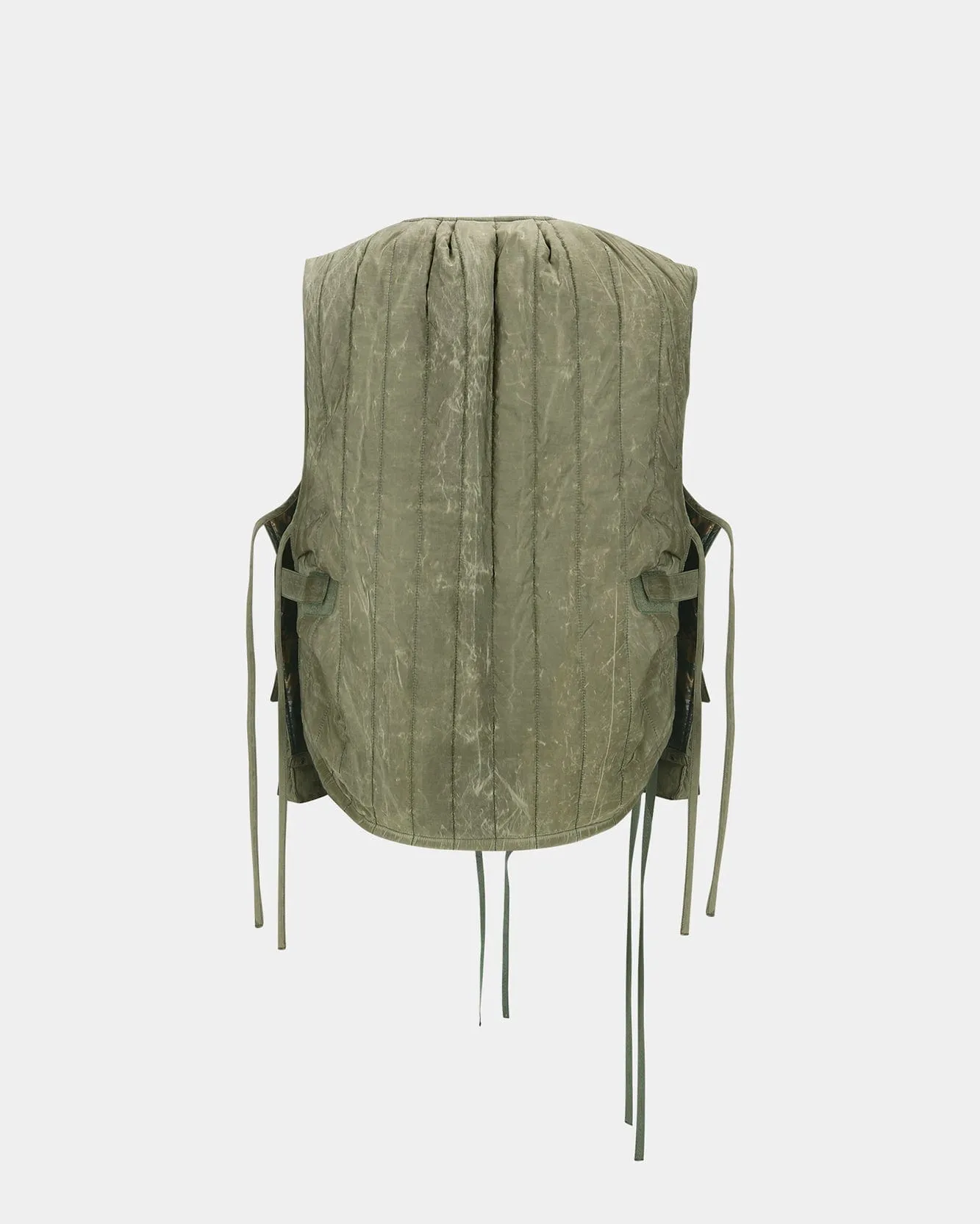 WAX COATED PADDED TURTLE VEST awa644m(KHAKI) sold by Andersson Bell product image thumbnail 4