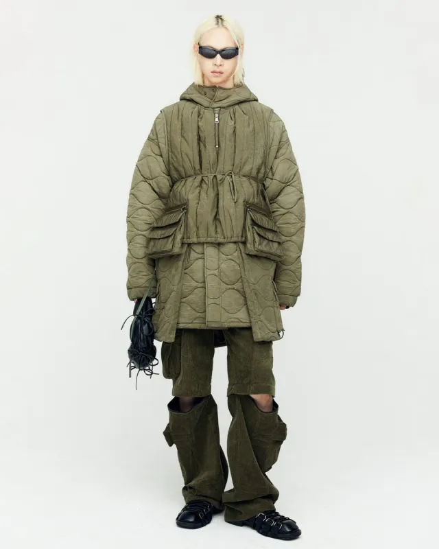 WAX COATED PADDED TURTLE VEST awa644m(KHAKI) sold by Andersson Bell